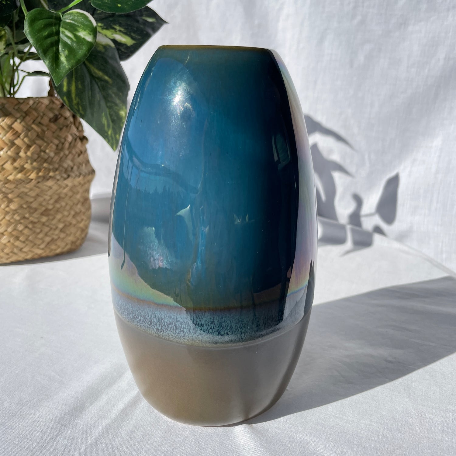 Teal Ceramic Step Backflow Incense Burner Lge