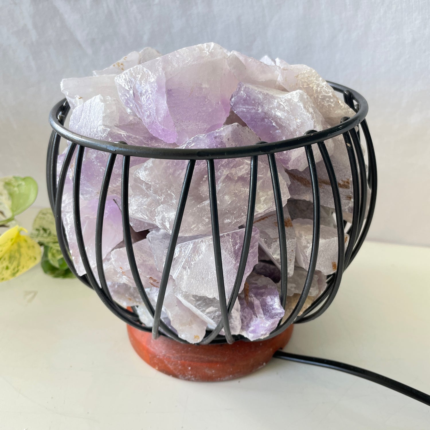 Amethyst Crystal Cage Lamp