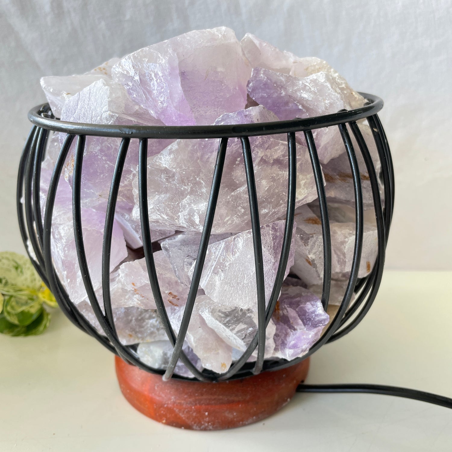 Amethyst Crystal Cage Lamp