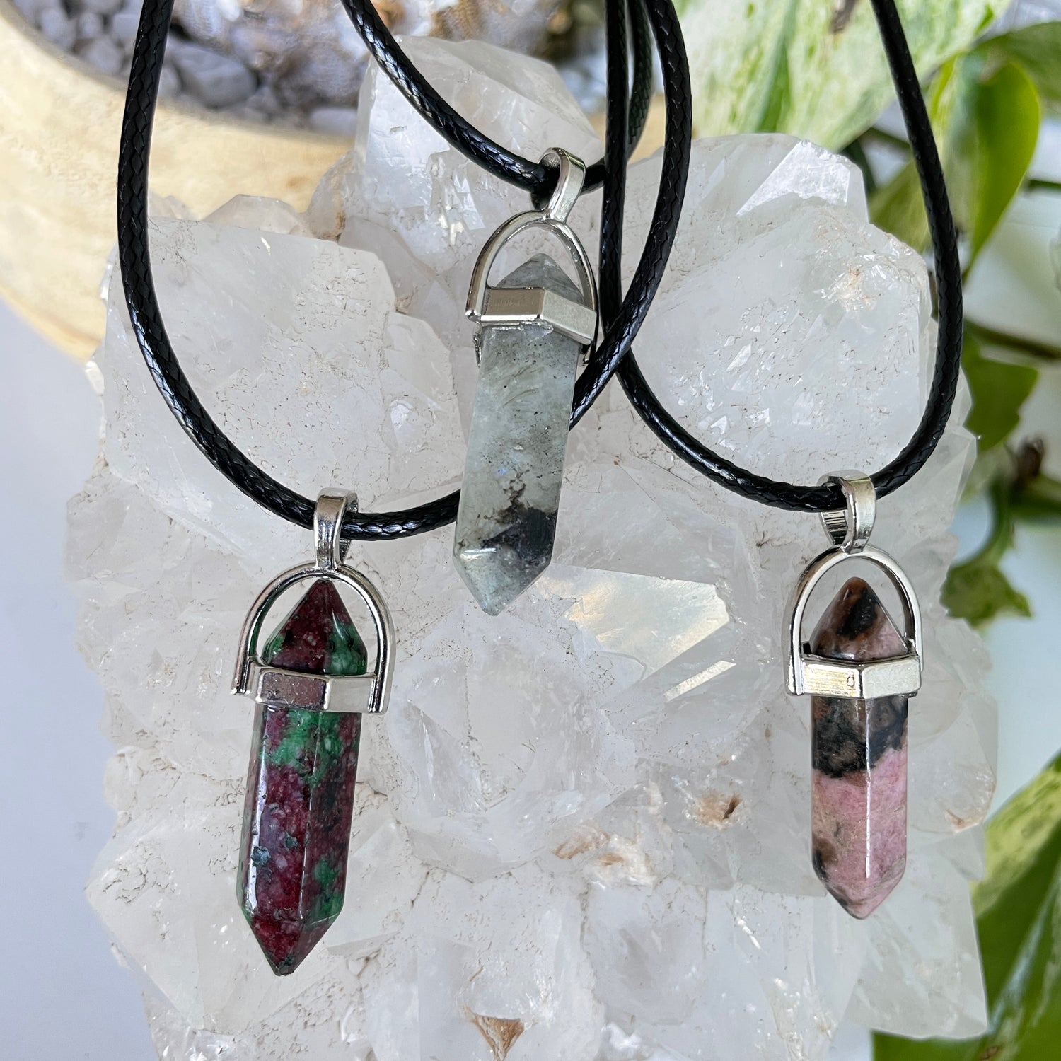 Crystal Double Point Necklace