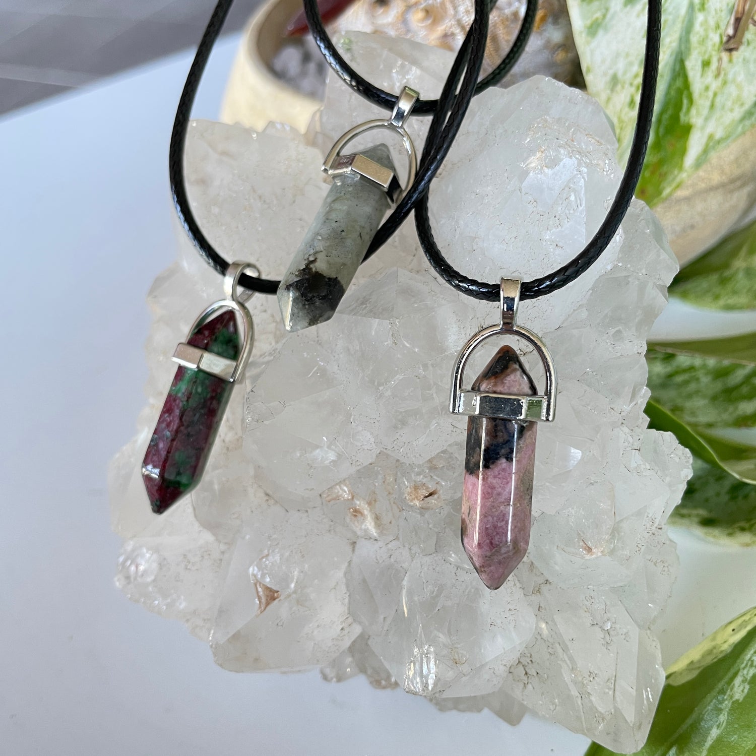 Crystal Double Point Necklace