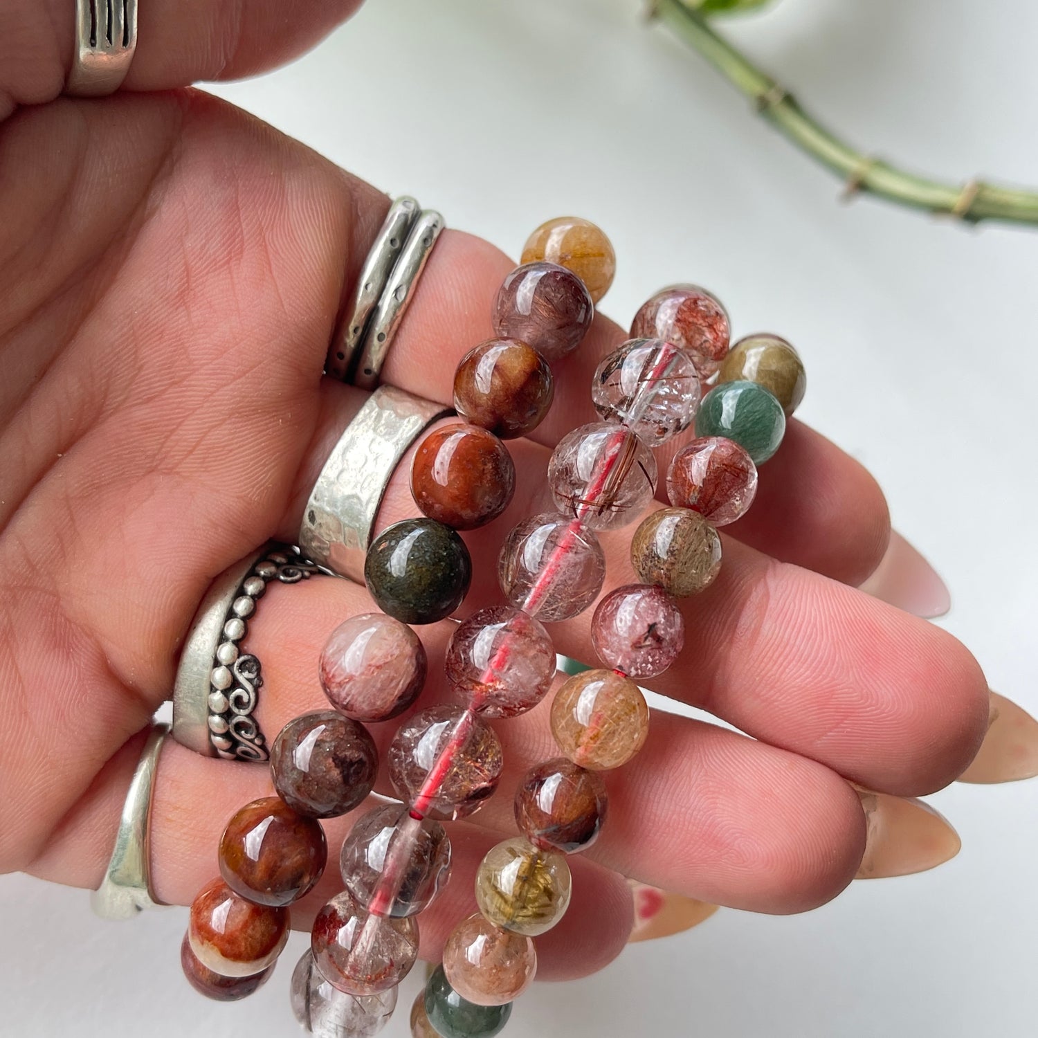 Rutilated Quartz Mixed Beaded Bracelet