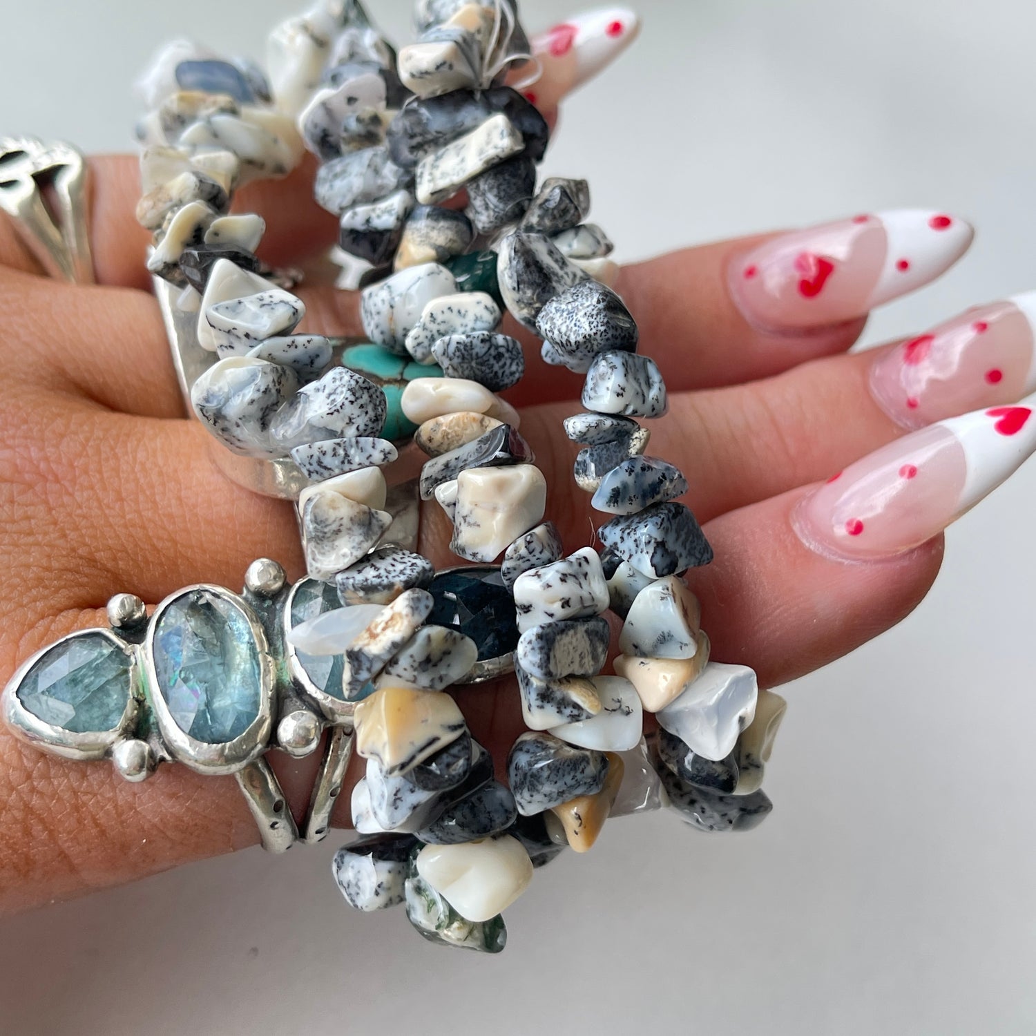 Dendritic Agate Chip Bracelet