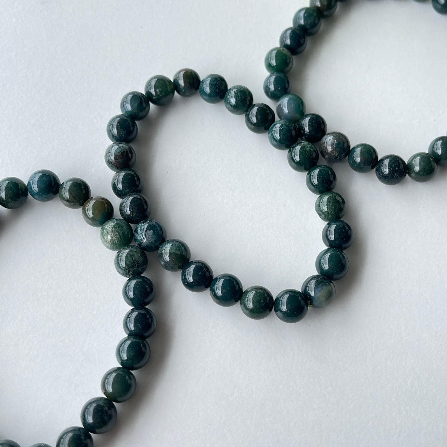 Moss Agate Beaded Bracelet