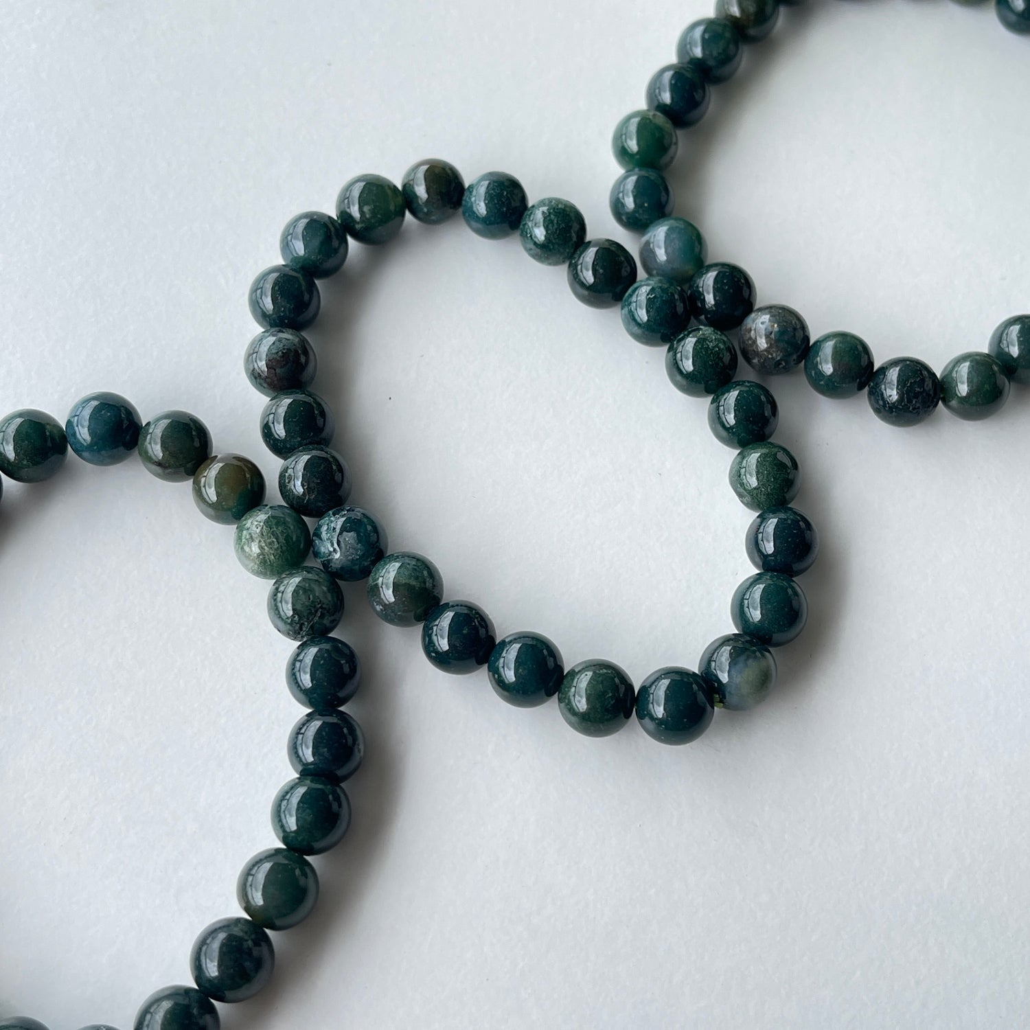 Moss Agate Beaded Bracelet