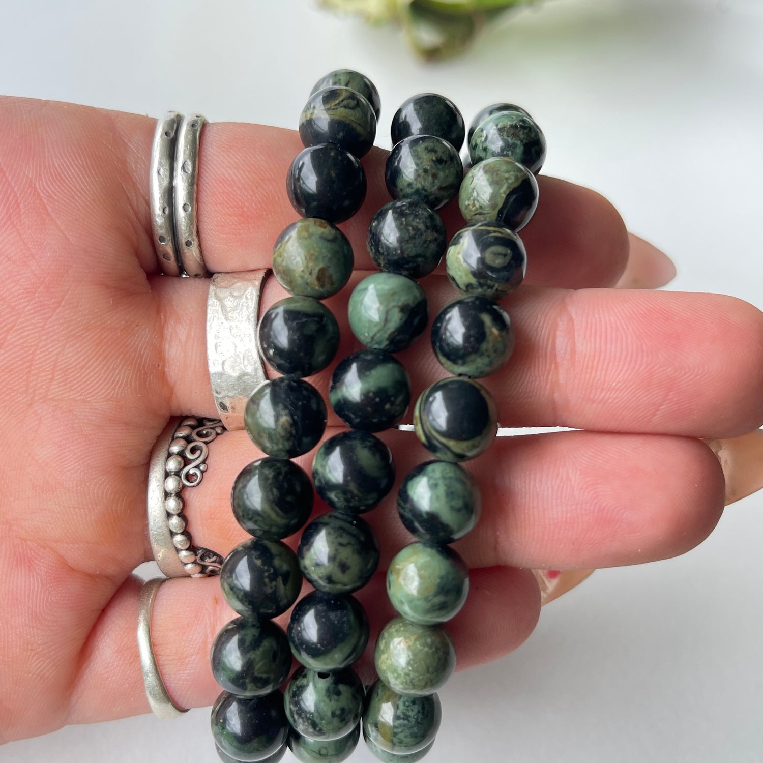Kambaba Jasper Beaded Bracelet