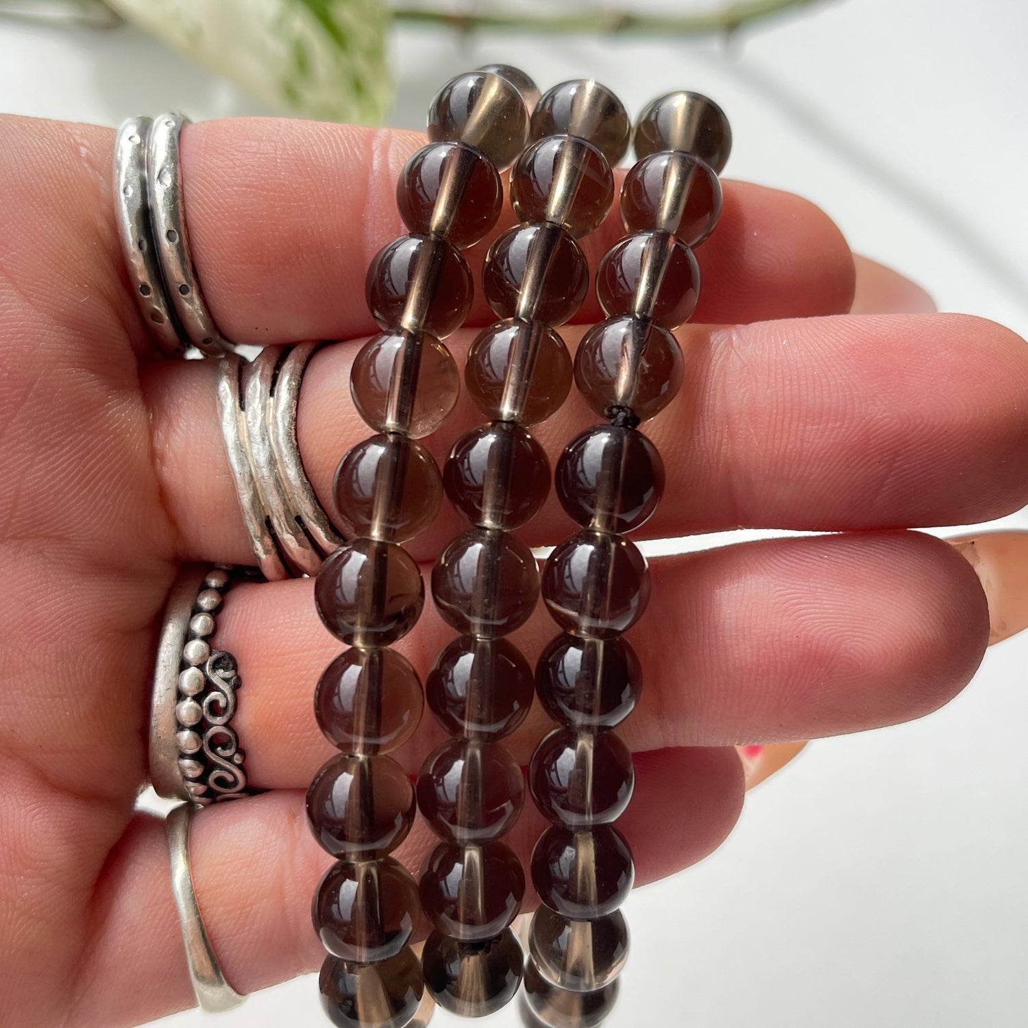 Smoky Quartz Beaded Bracelet