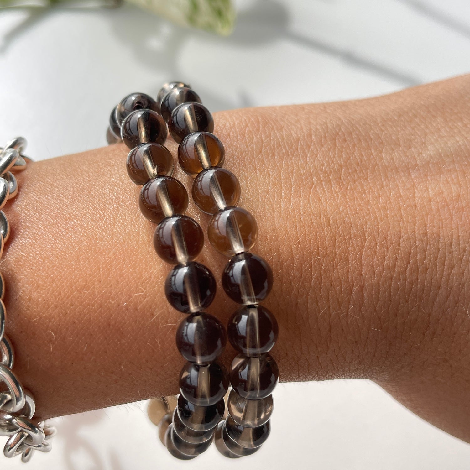 Smoky Quartz Beaded Bracelet