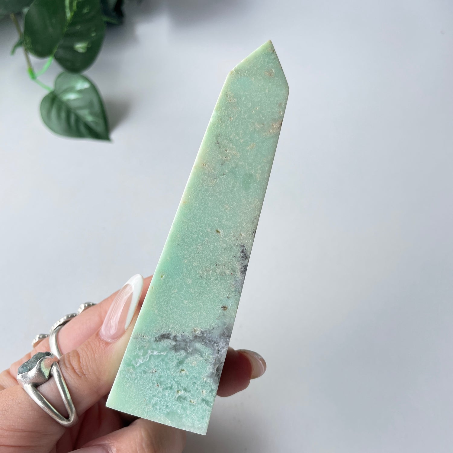 Chrysoprase Obelisk 11.8cm