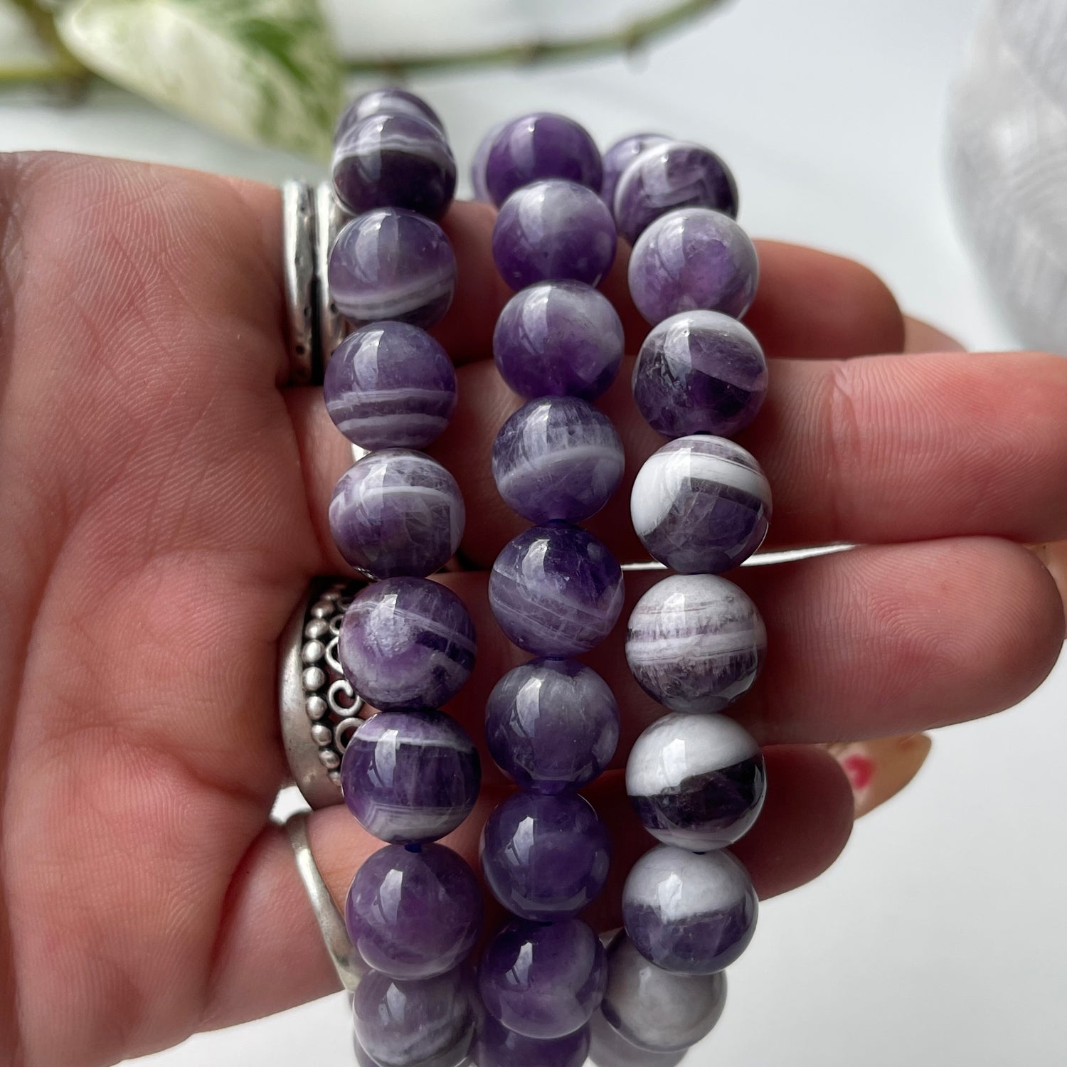 Chevron Amethyst Med Bracelet