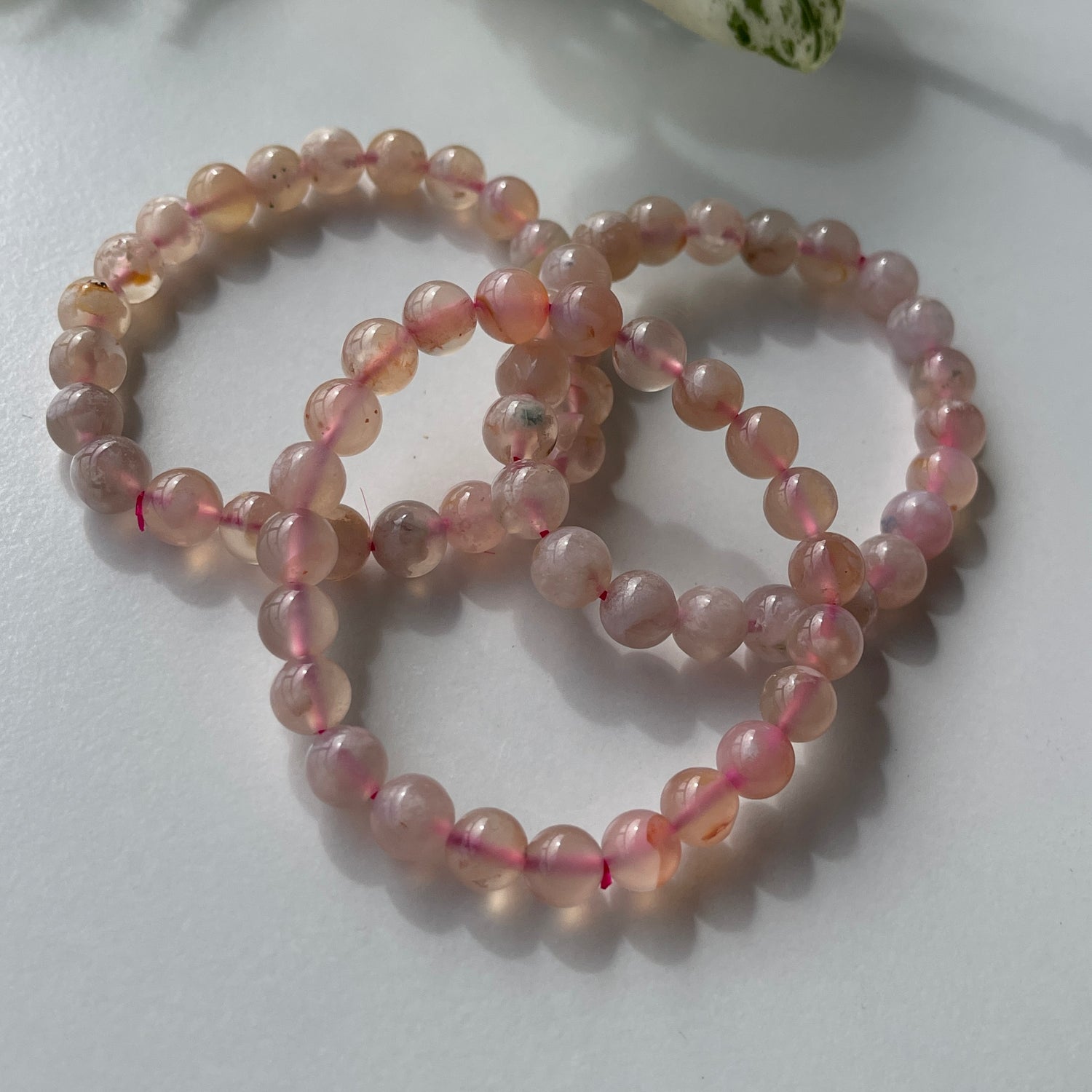 Flower Agate Beaded Bracelet
