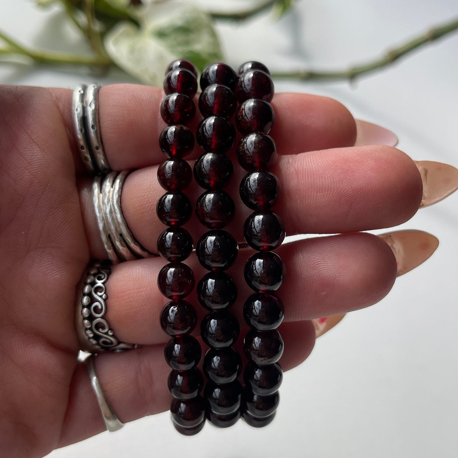 Garnet Beaded Bracelet