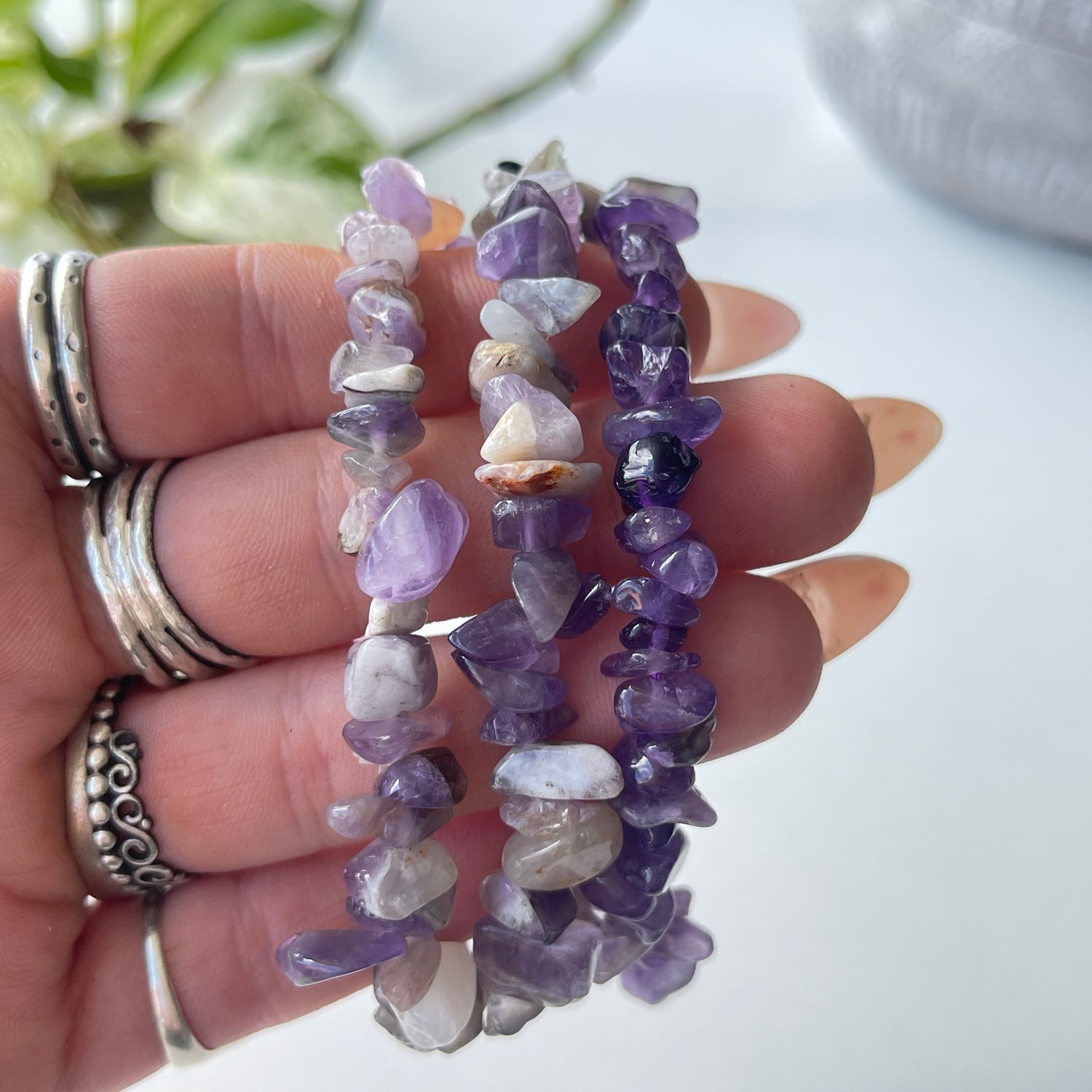 Amethyst Chip Bracelet