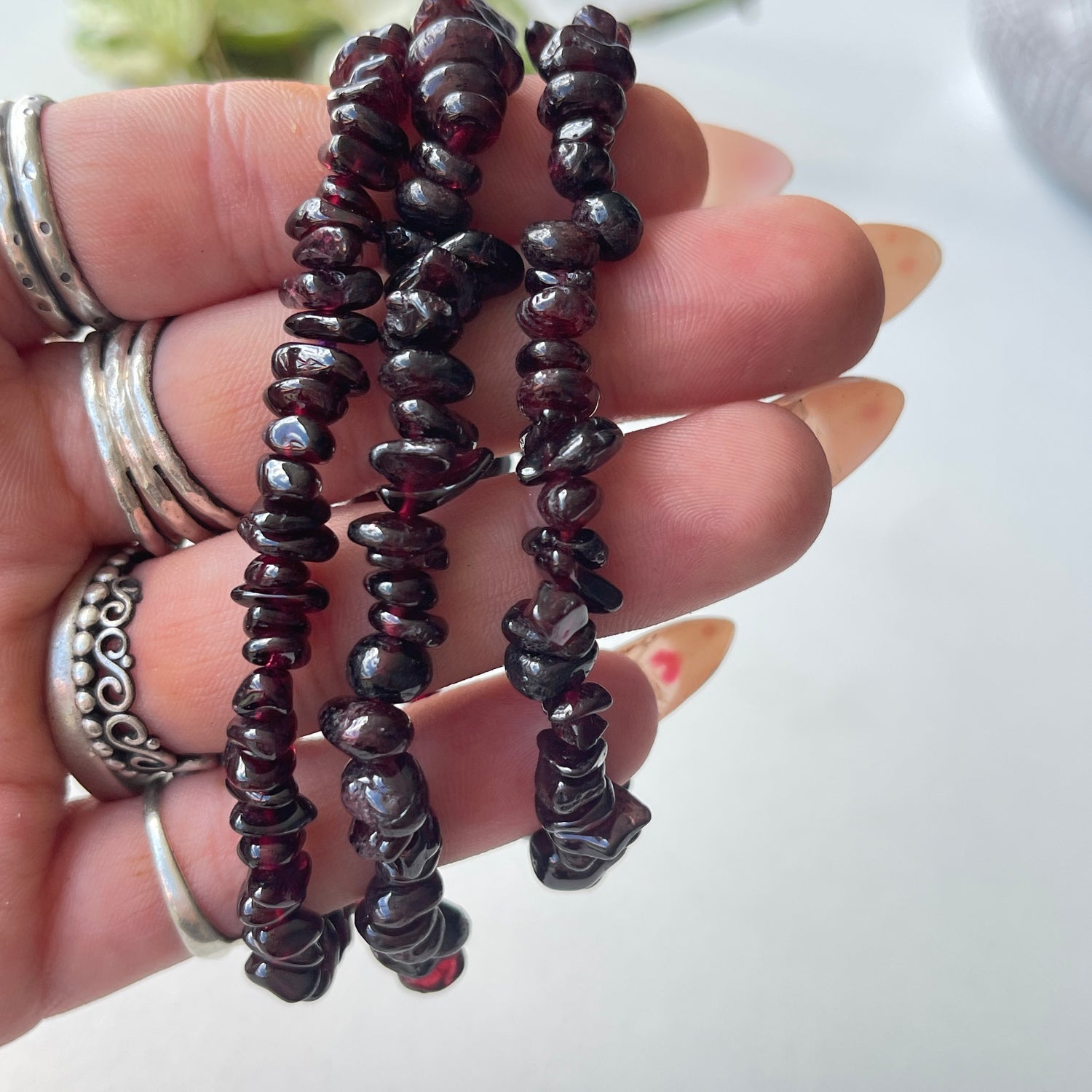 Garnet Chip Bracelet