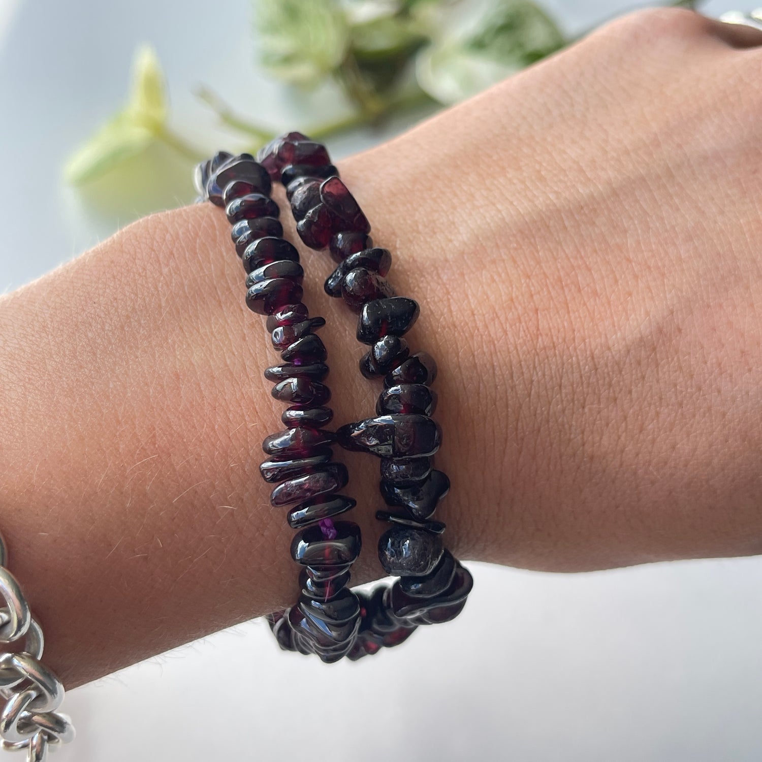 Garnet Chip Bracelet