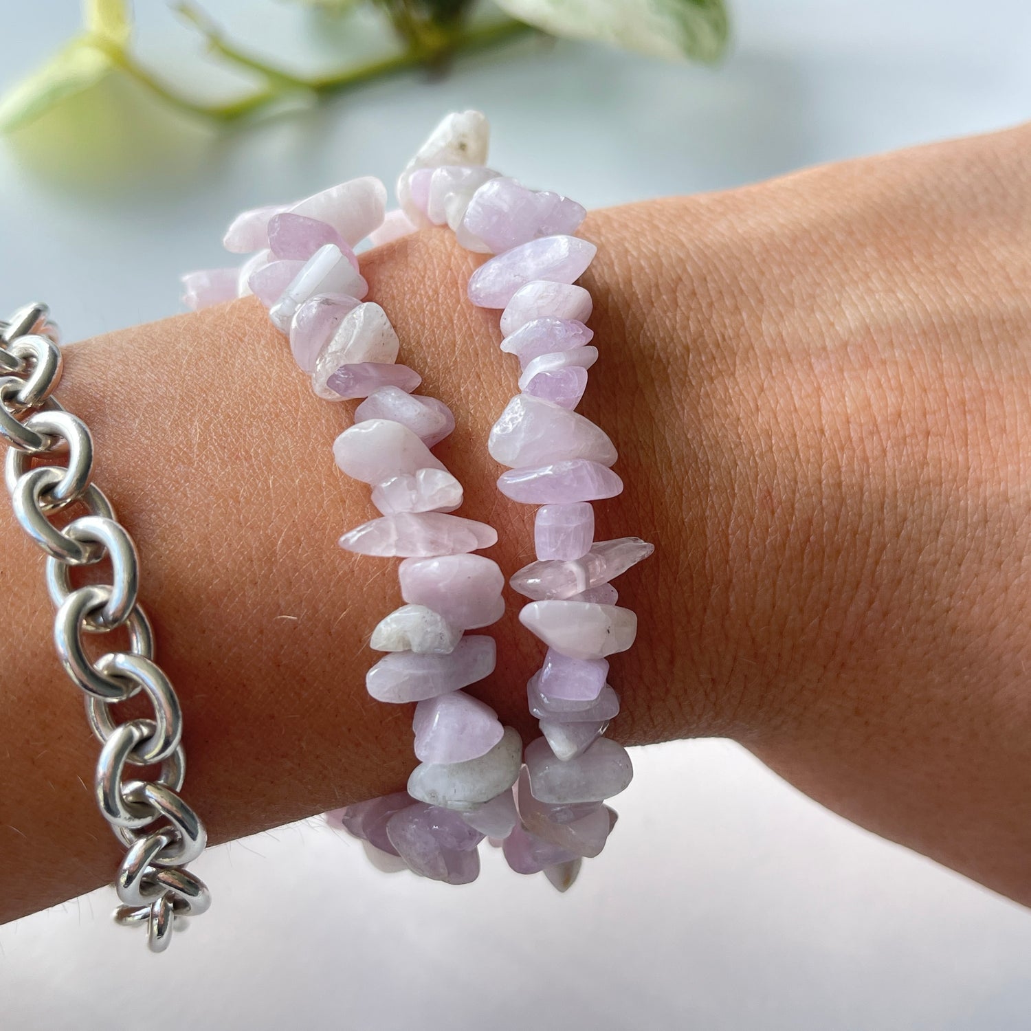 Kunzite Chip Bracelet