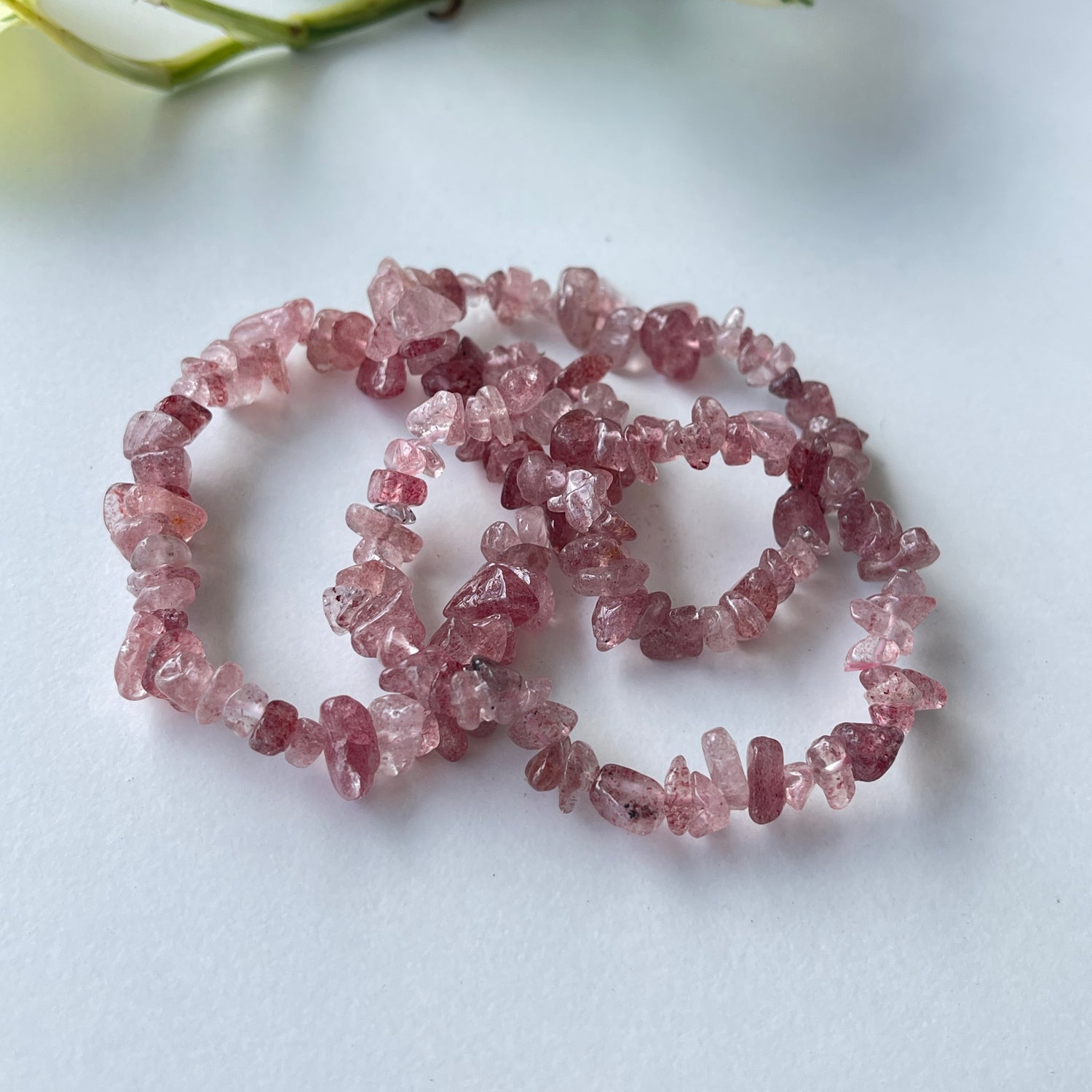 Strawberry Quartz Chip Bracelet