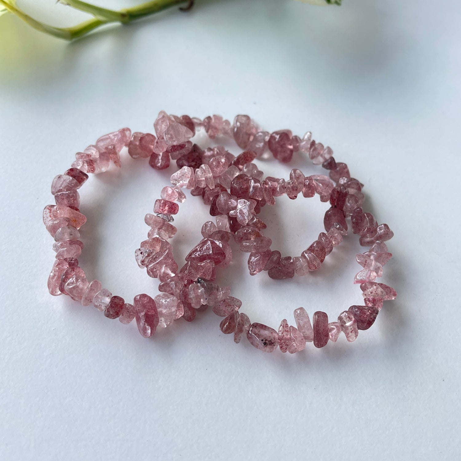 Strawberry Quartz Chip Bracelet