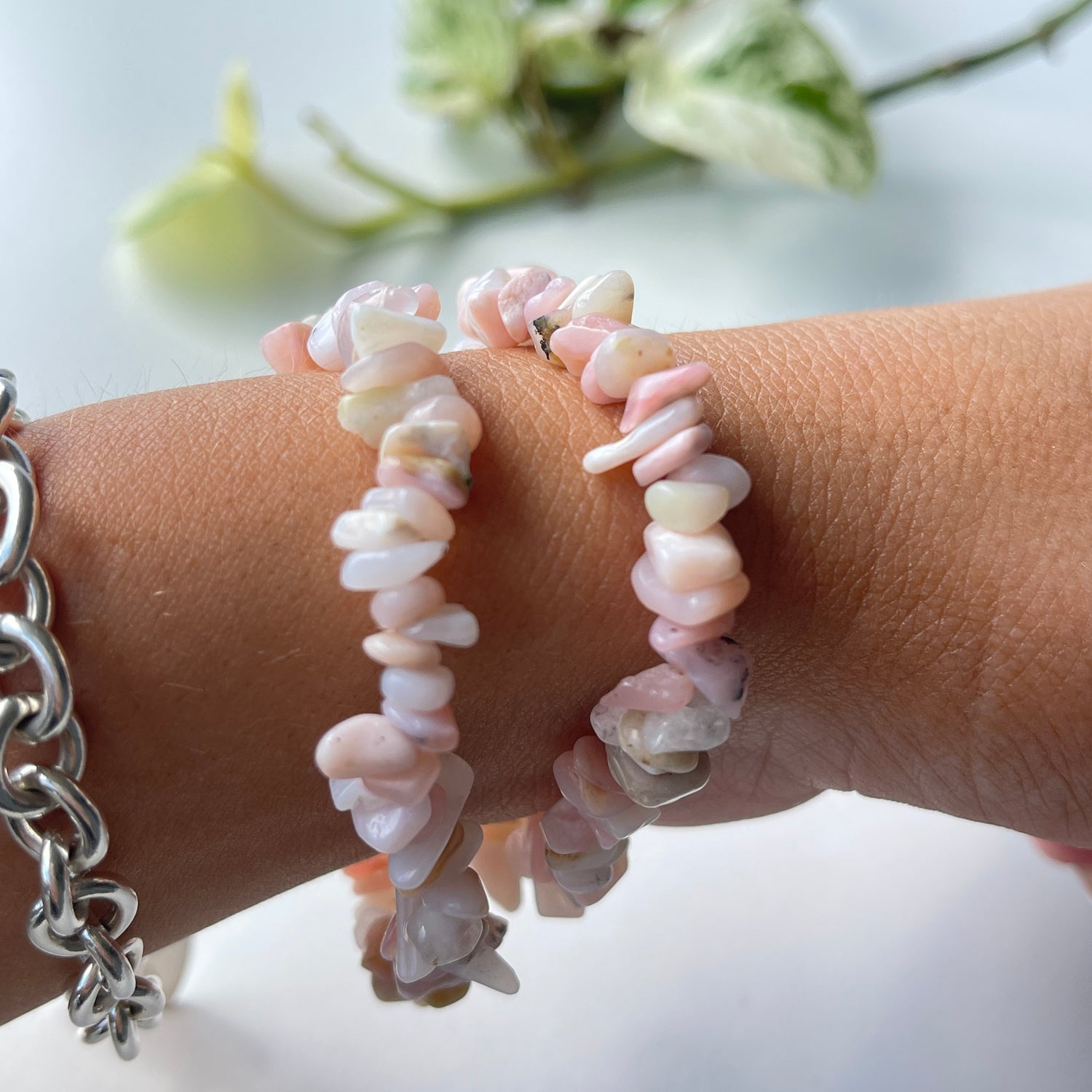 Pink Opal Chip Bracelet