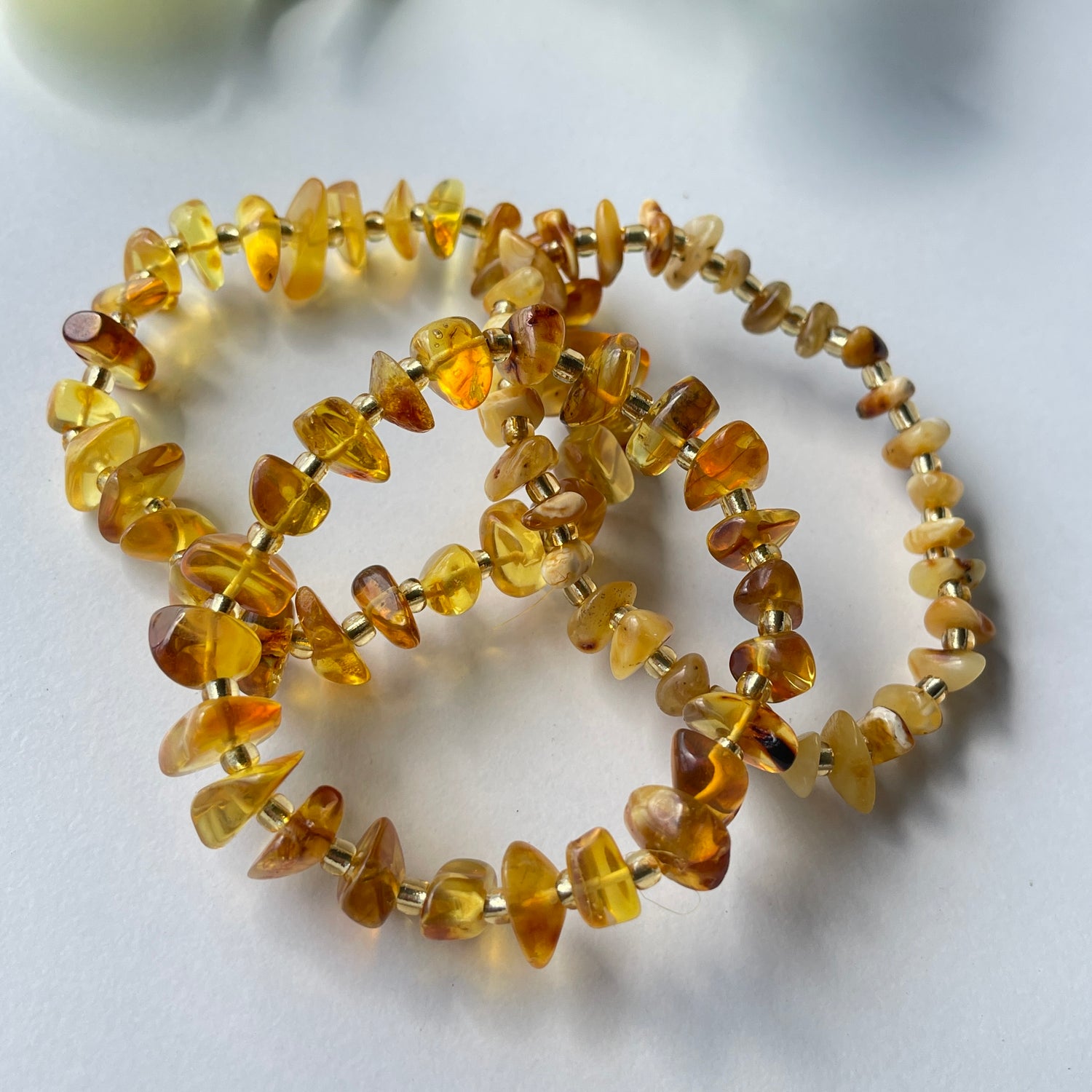 Amber Lge Polished Chip Bracelet