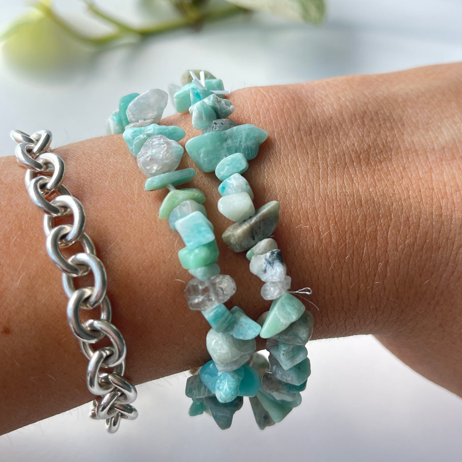 Amazonite Chip Bracelet