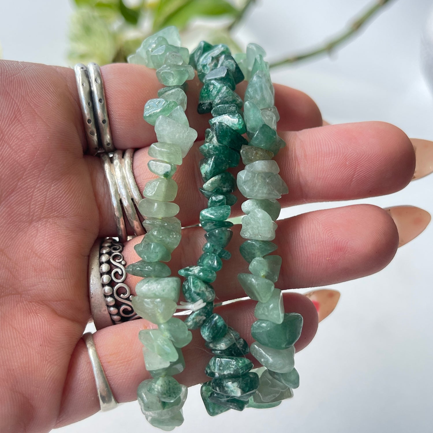 Green Aventurine Chip Bracelet