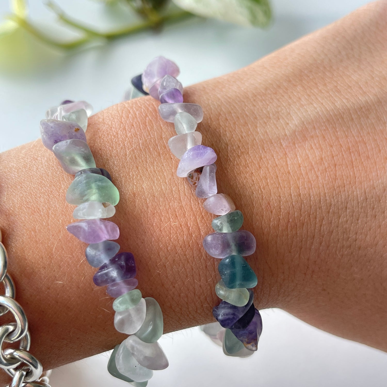 Rainbow Fluorite Chip Bracelet