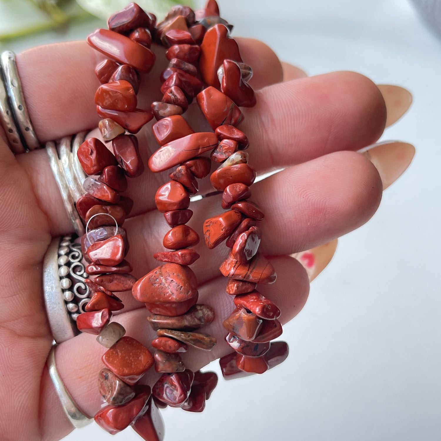 Red Jasper Chip Bracelet
