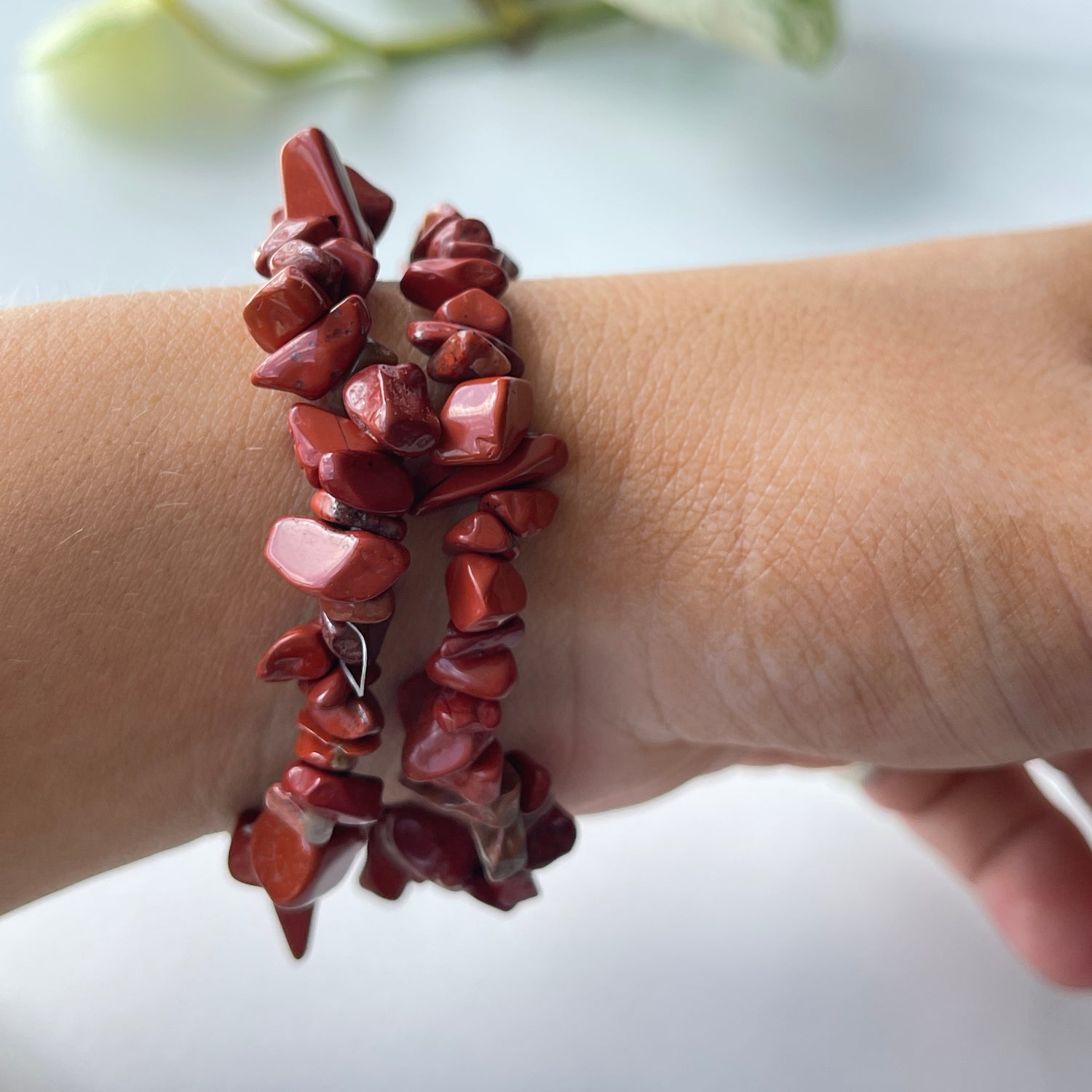 Red Jasper Chip Bracelet