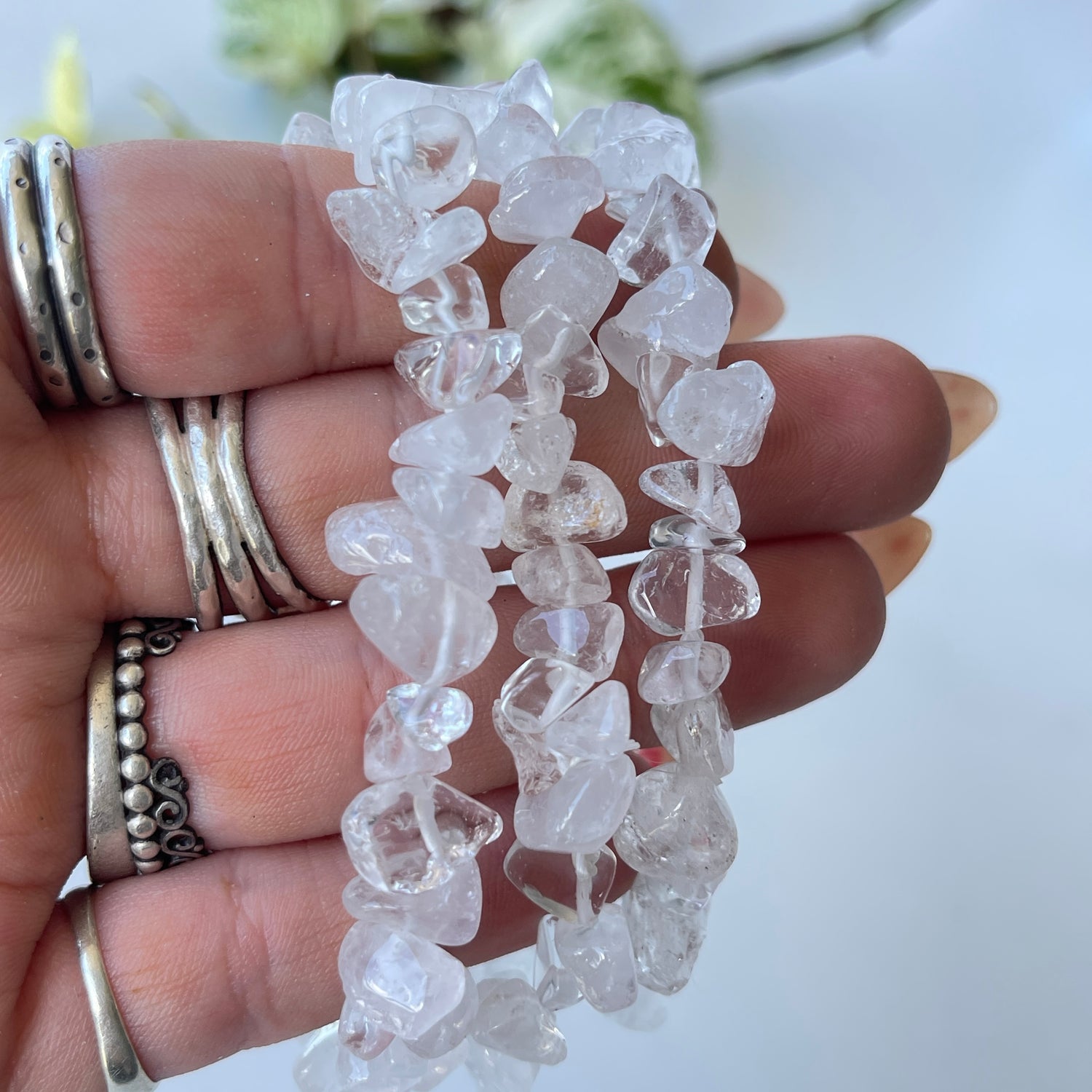 Clear Quartz Chip Bracelet