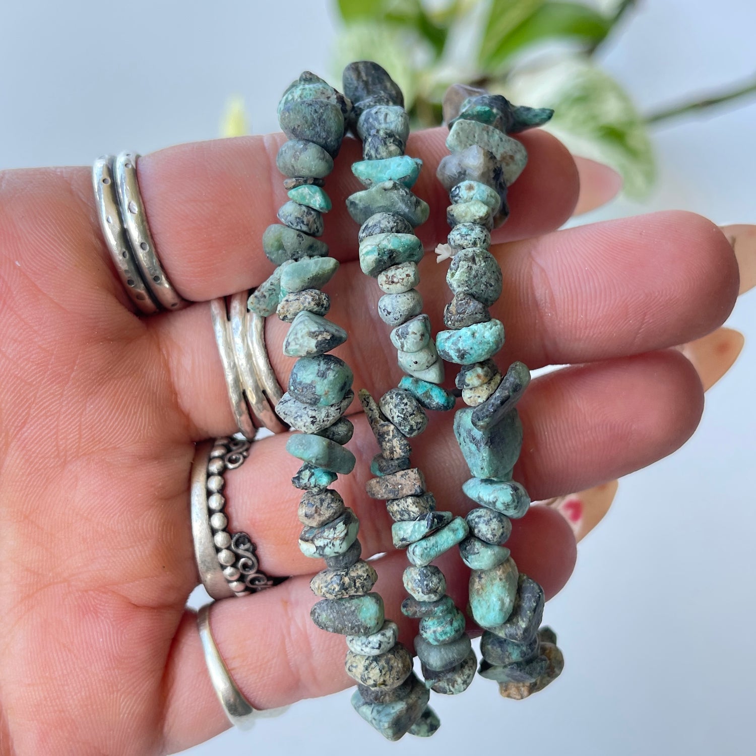 African Turquoise Chip Bracelet