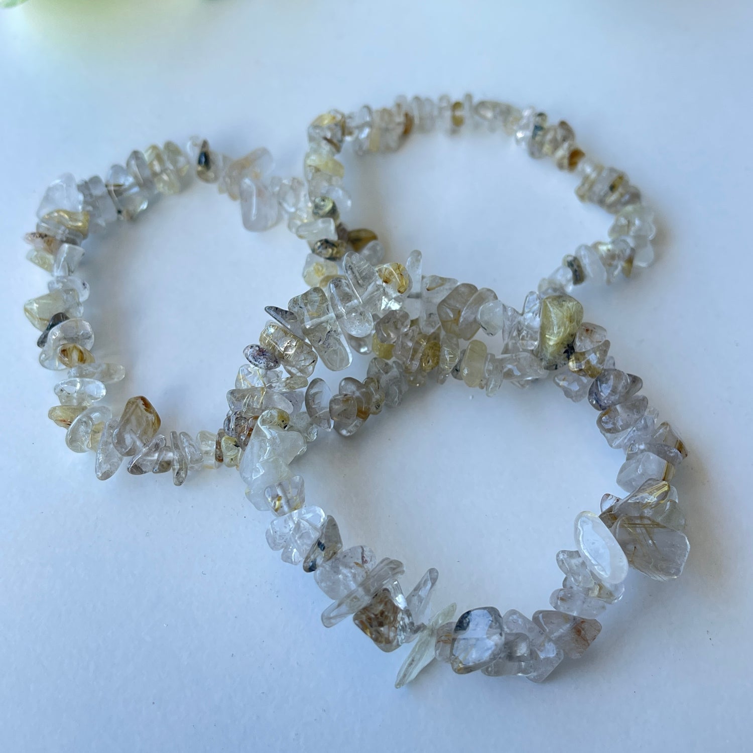 Rutilated Quartz Chip Bracelet