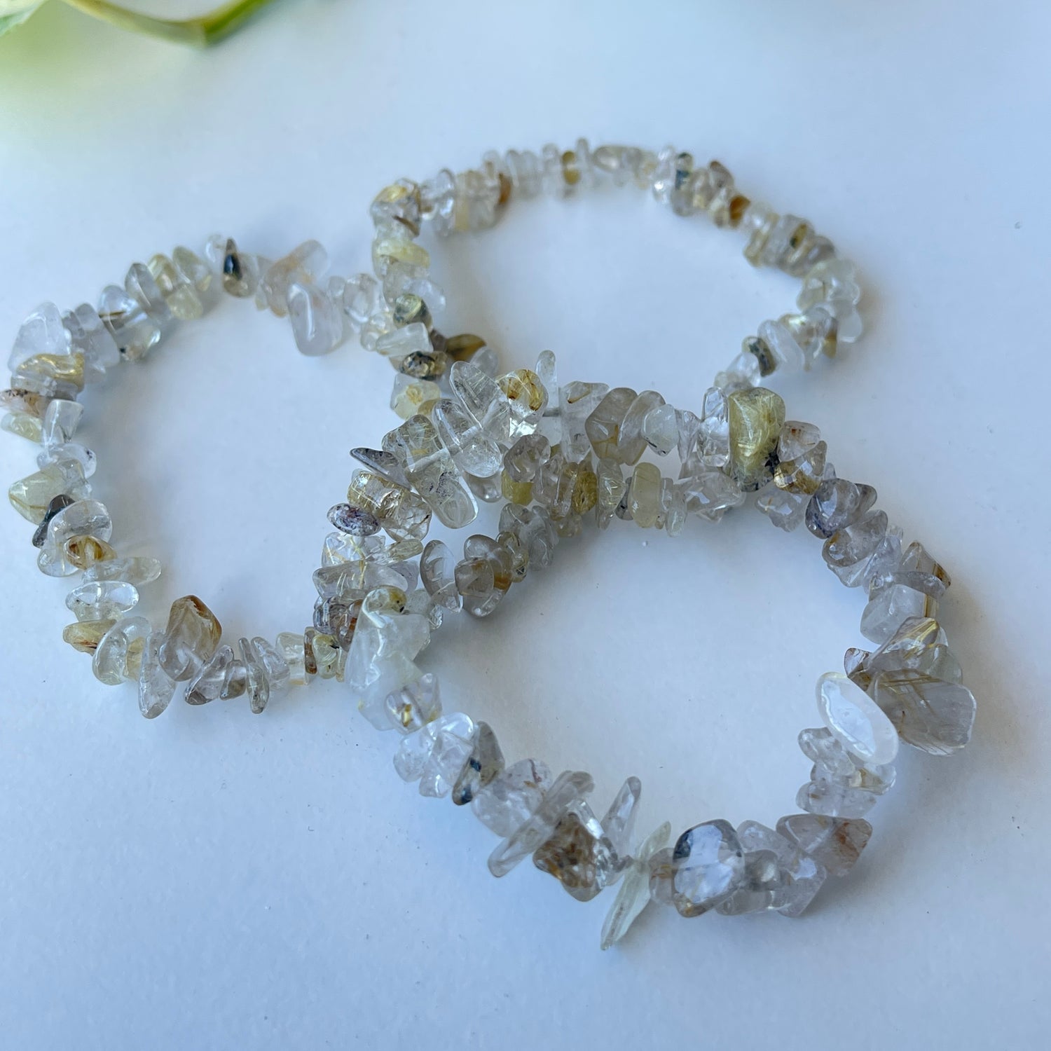 Rutilated Quartz Chip Bracelet