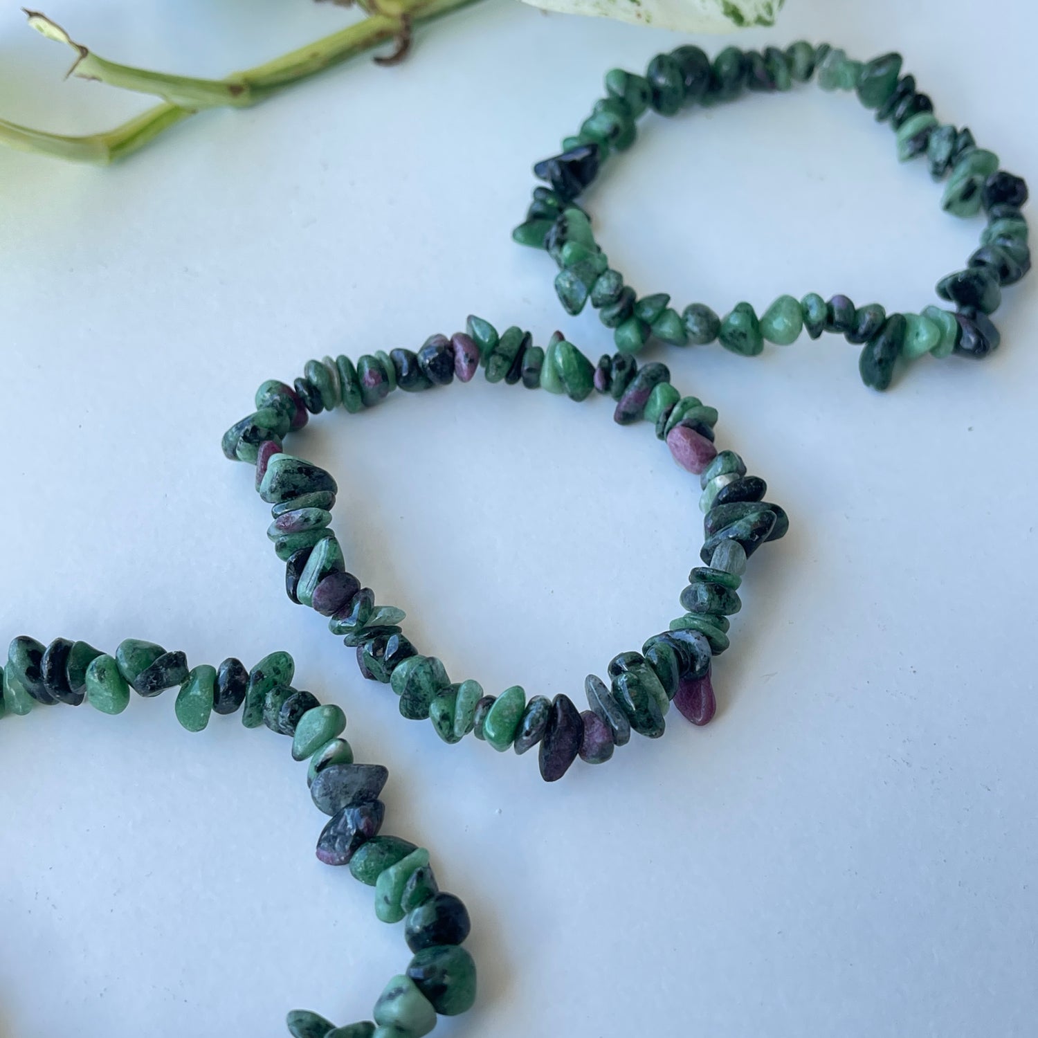 Ruby In Zoisite Chip Bracelet