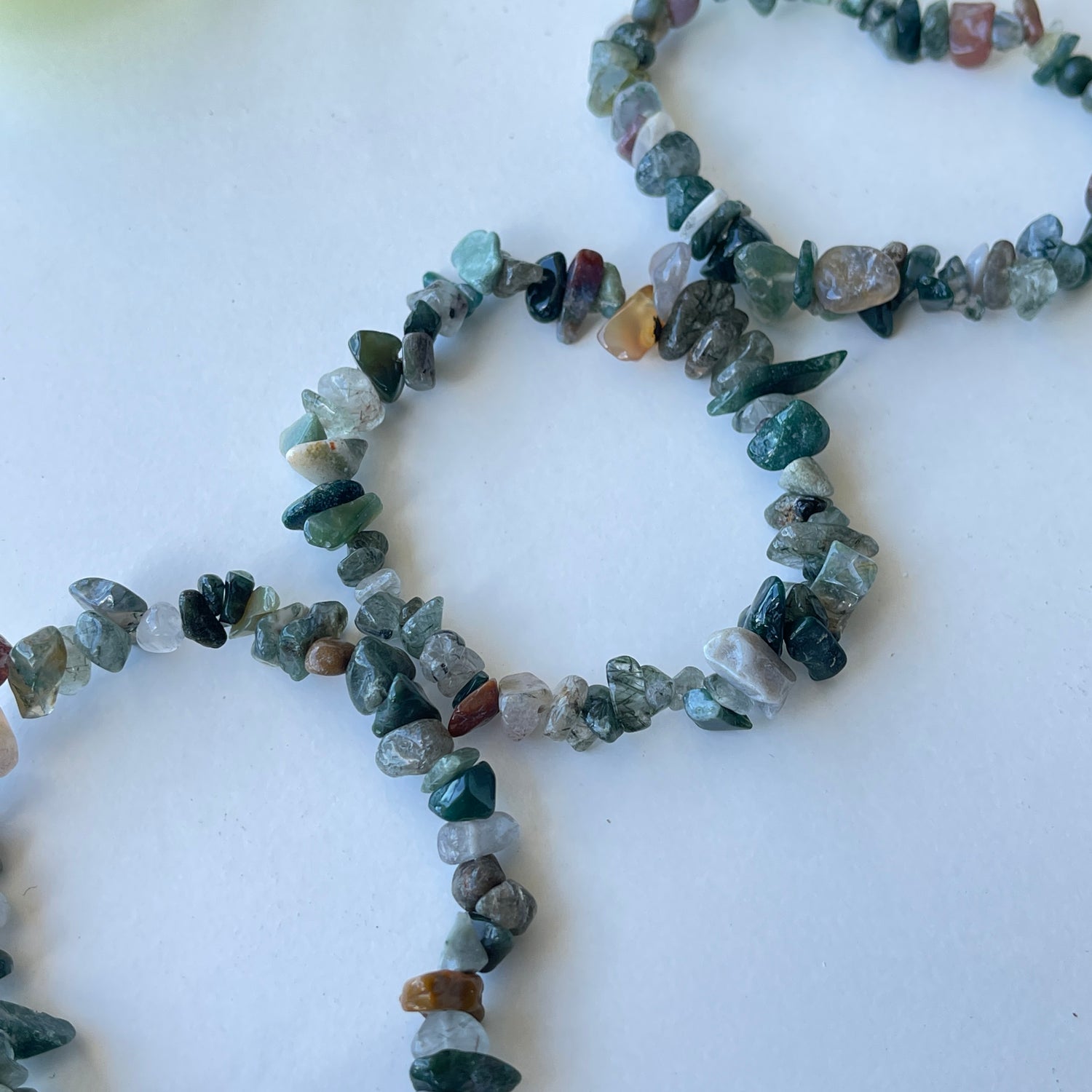 Moss Agate Chip Bracelet