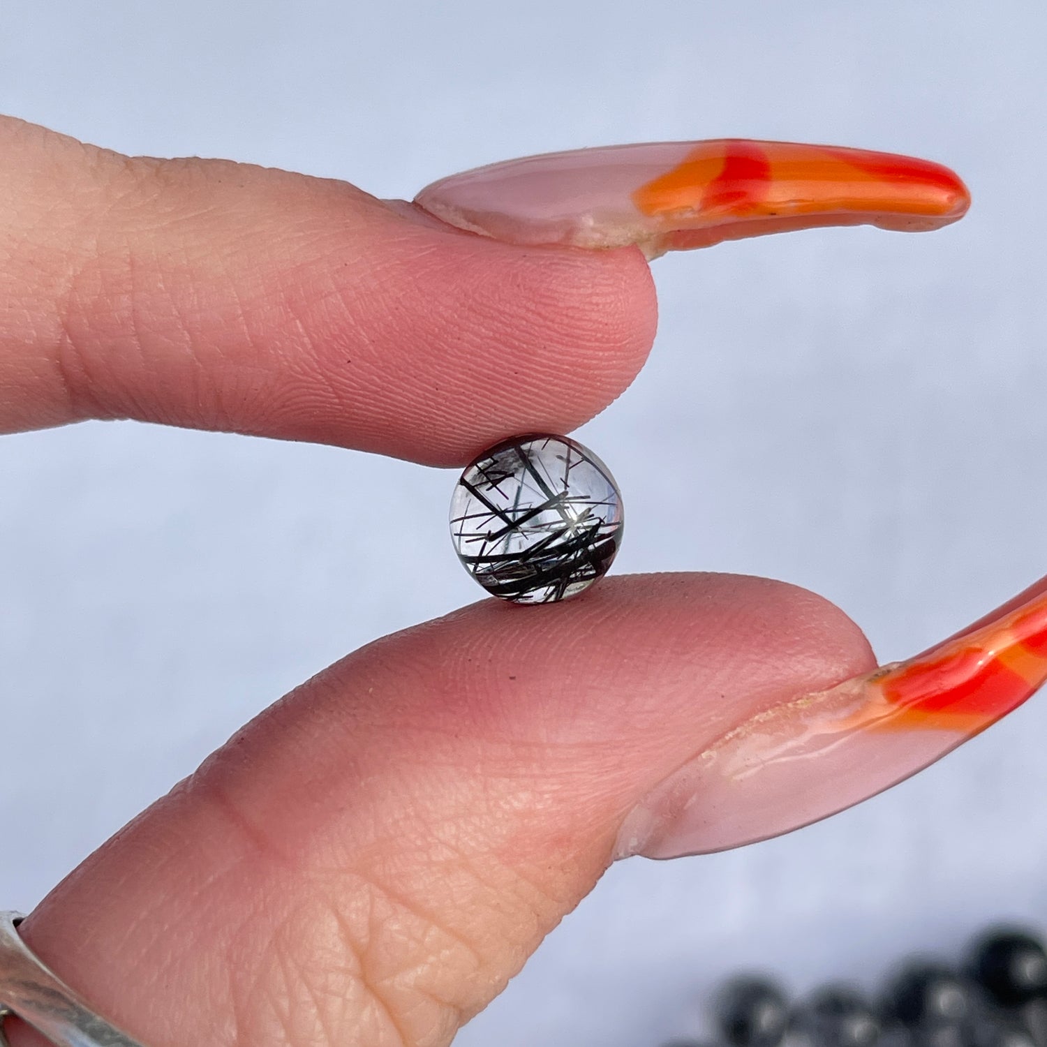 Black Rutile Quartz Sphere
