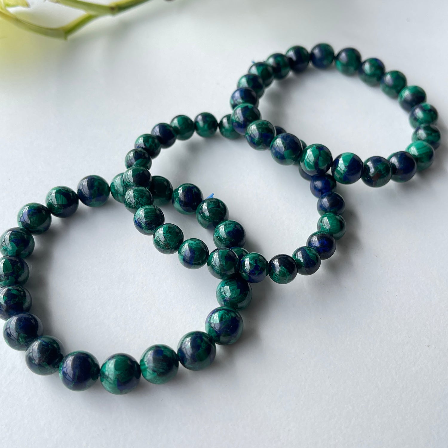 Azurite and Malachite Beaded Bracelet