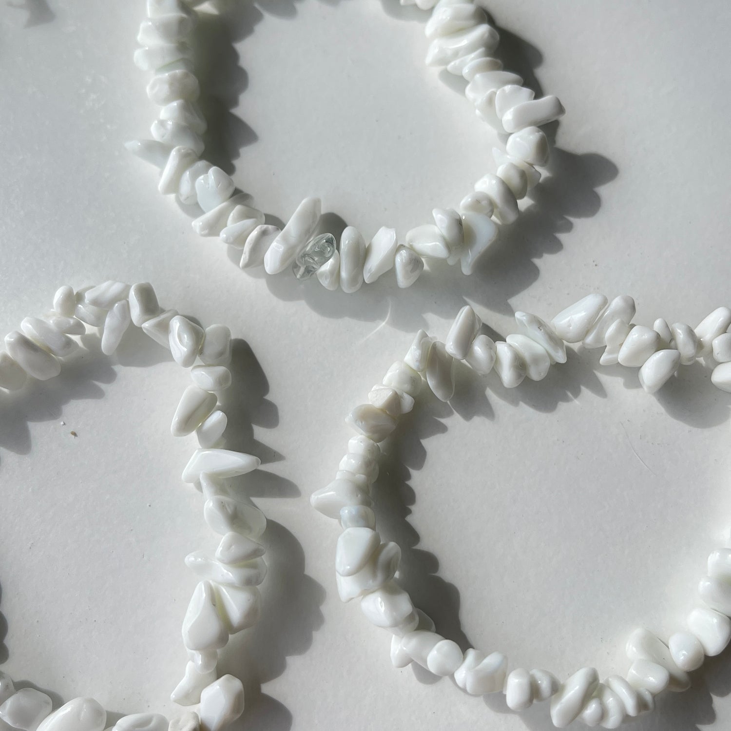 White Jade Chip Bracelet