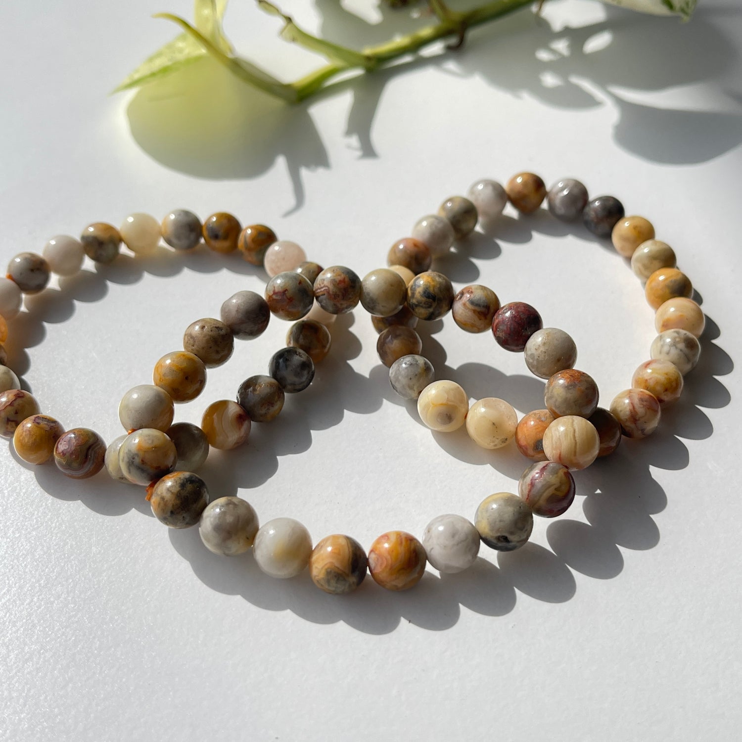 Crazy Lace Agate Beaded Bracelet