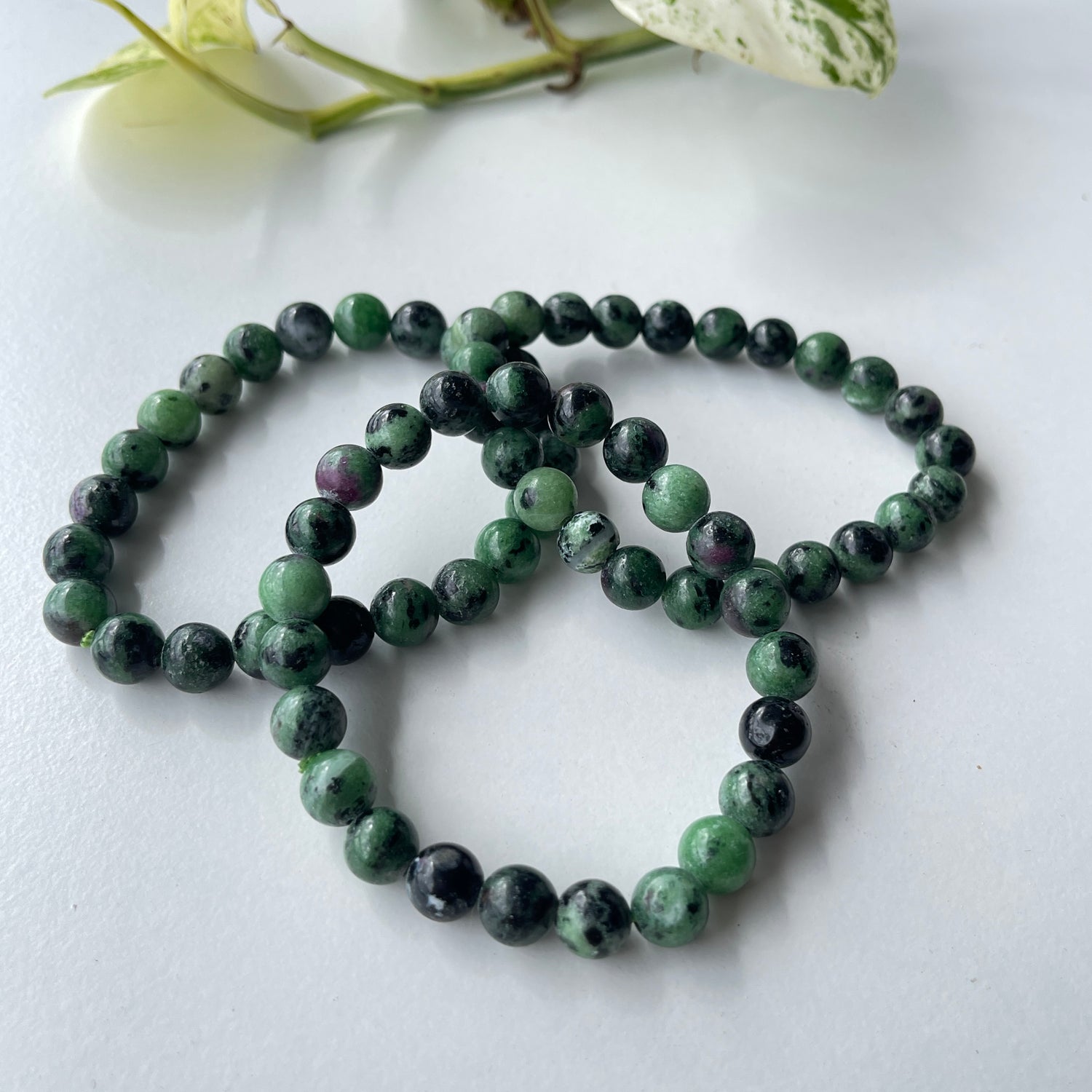 Ruby Zoisite Beaded Bracelet