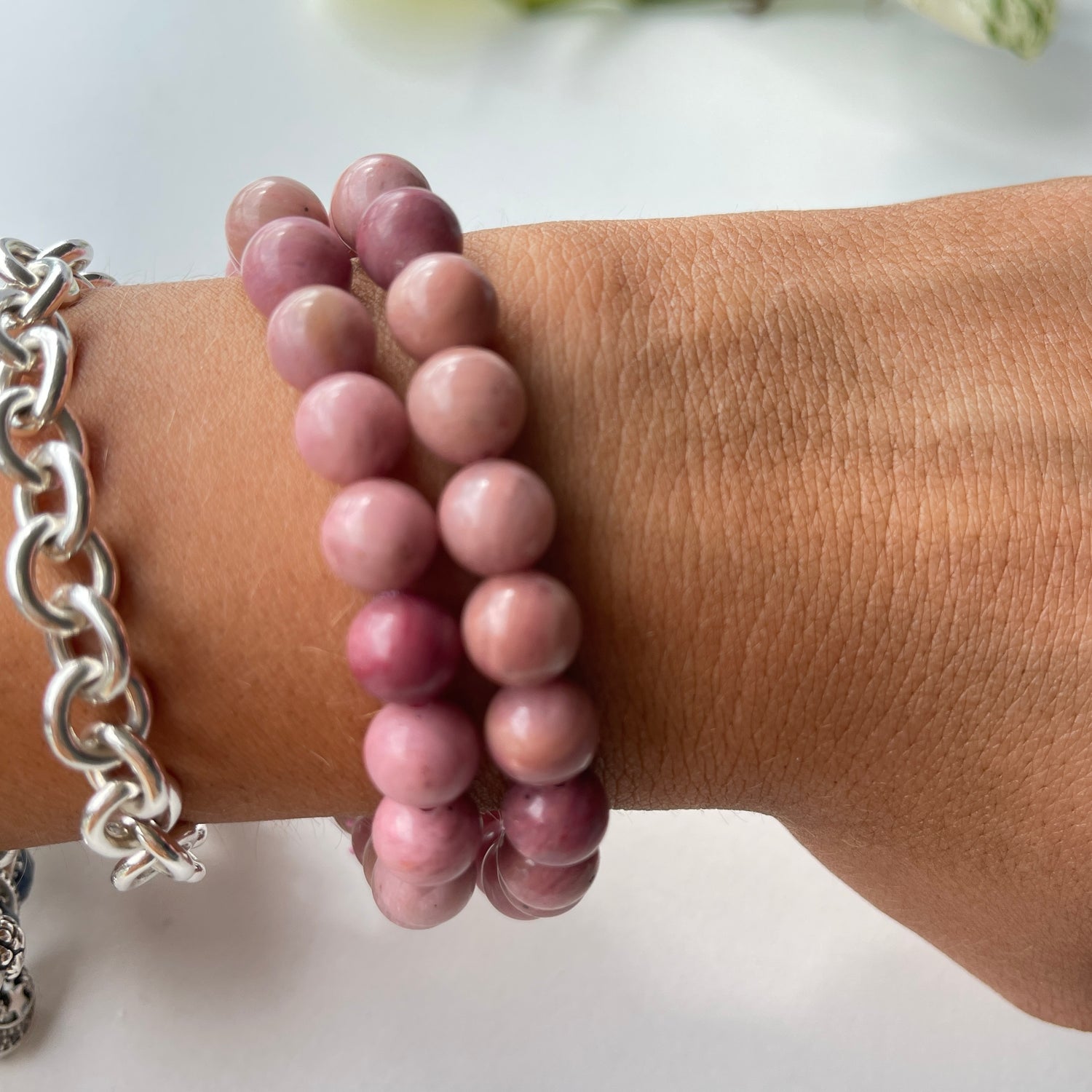 Peruvian Rhodonite Med Bracelet
