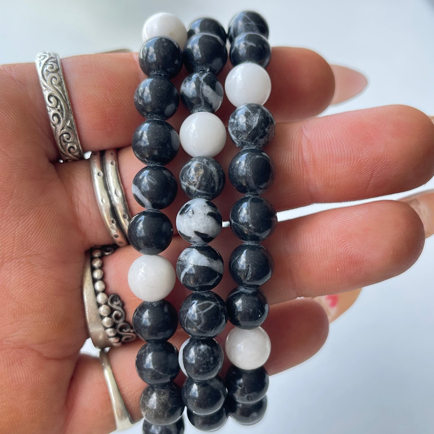 Zebra Jasper Beaded Bracelet