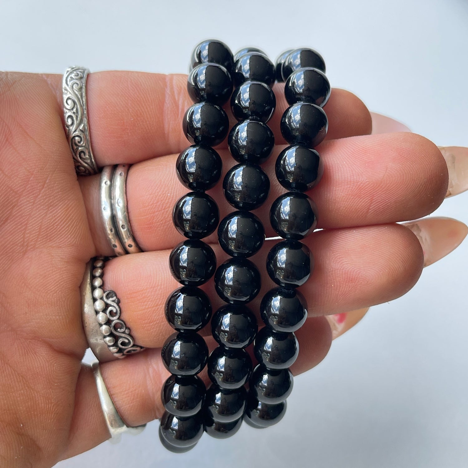 Black Tourmaline Beaded Bracelet