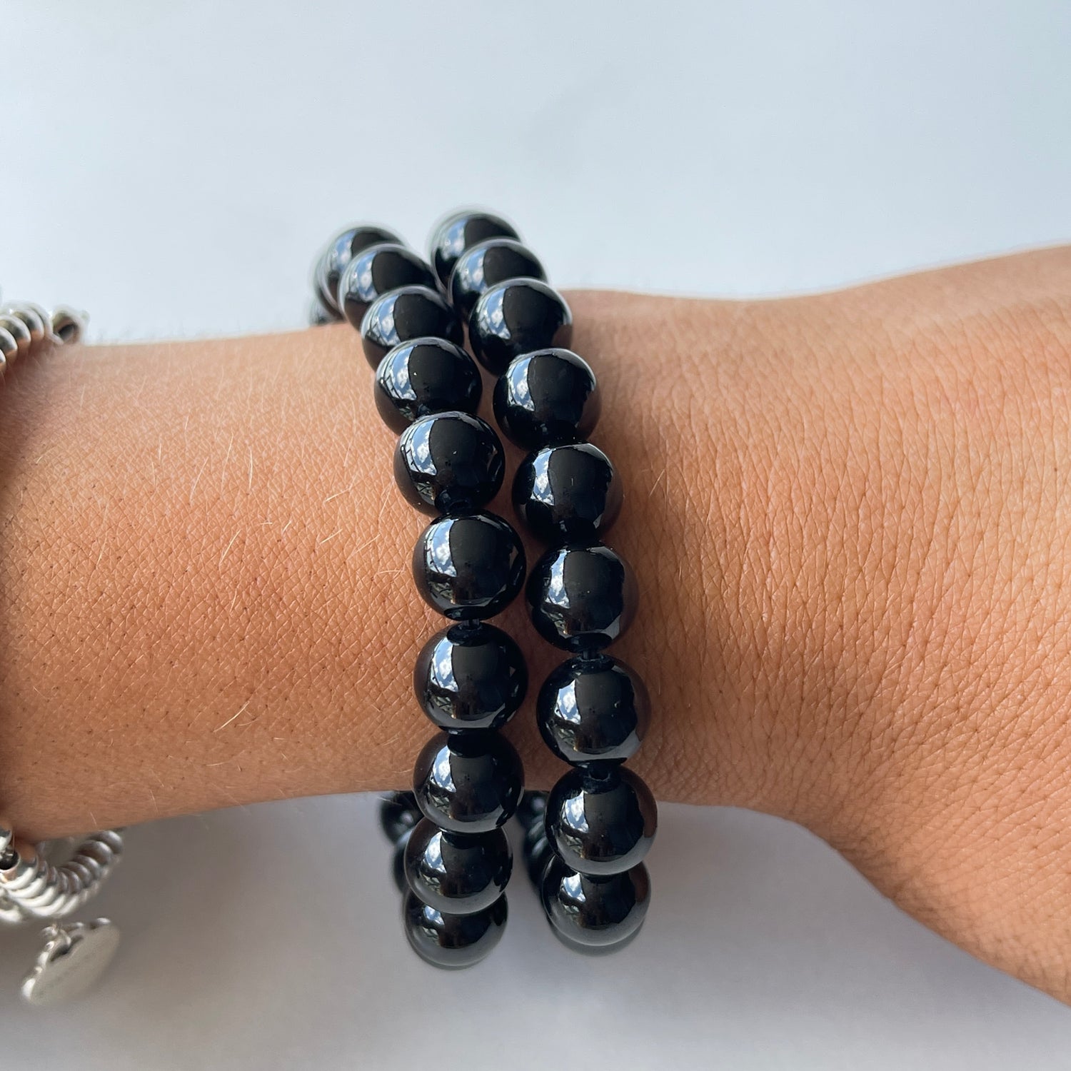 Black Tourmaline Beaded Bracelet