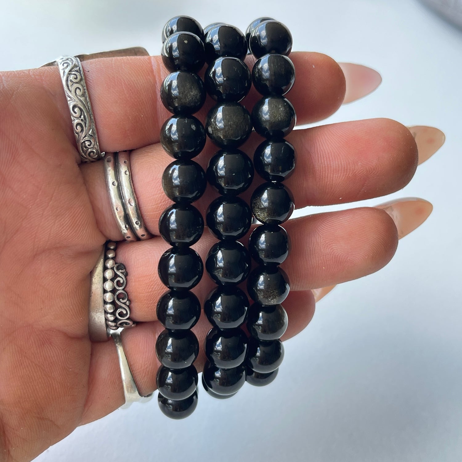 Black Obsidian Med Bracelet