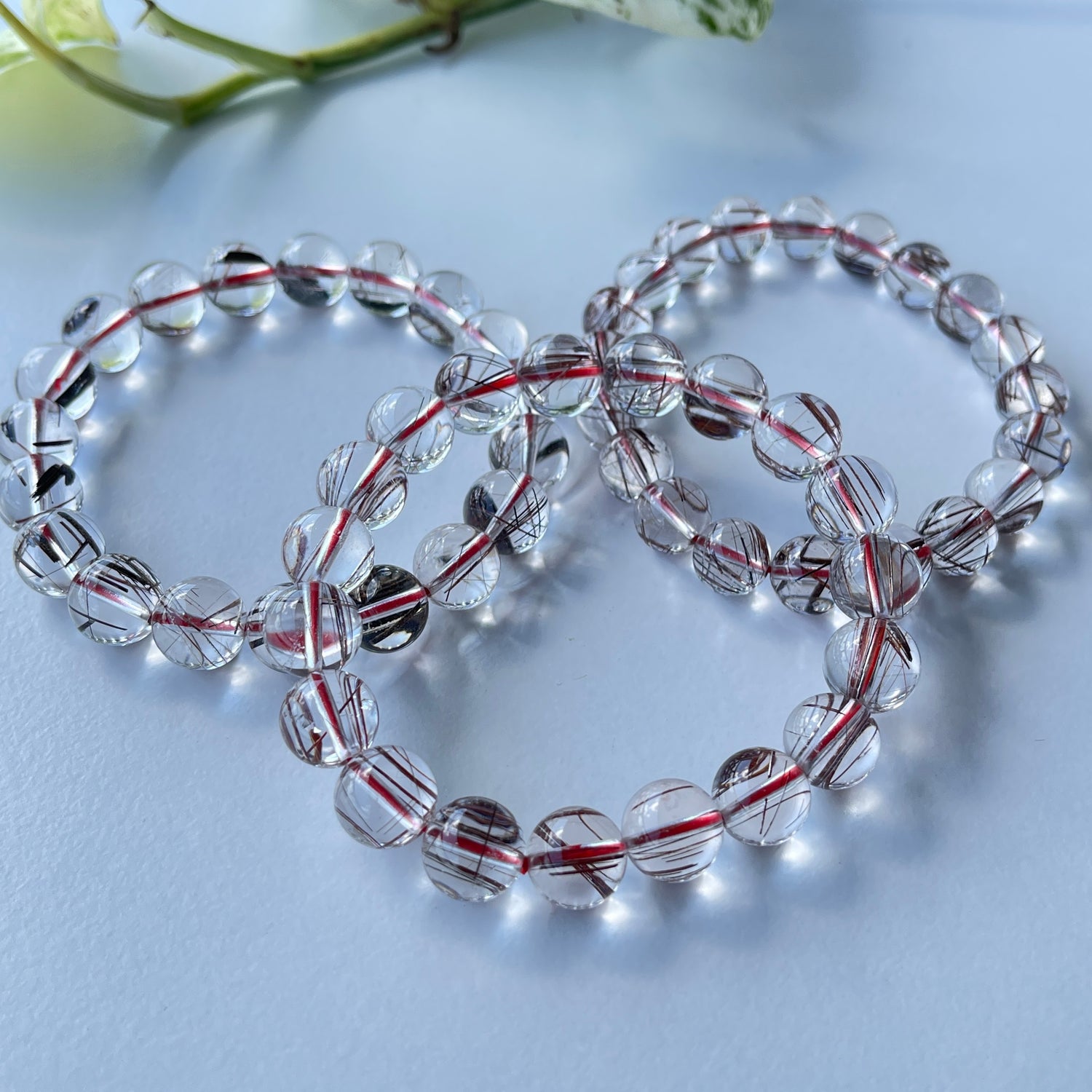 Red Rutilated Quartz Beaded Bracelet