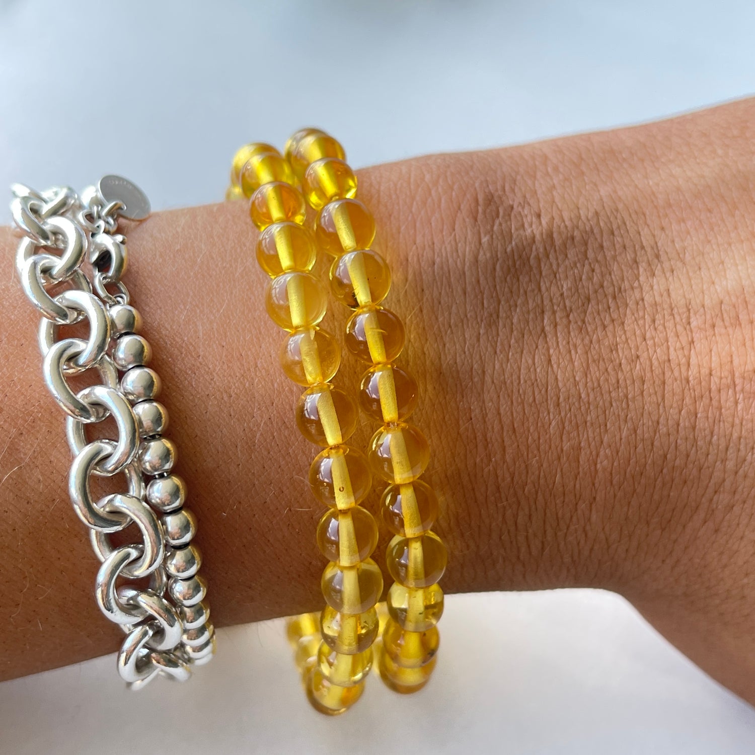 Amber Beaded Bracelet