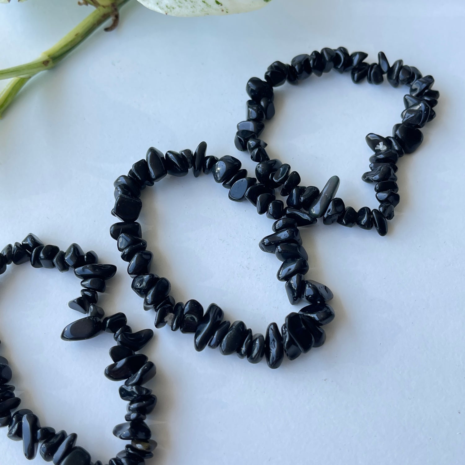 Black Obsidian Chip Bracelet