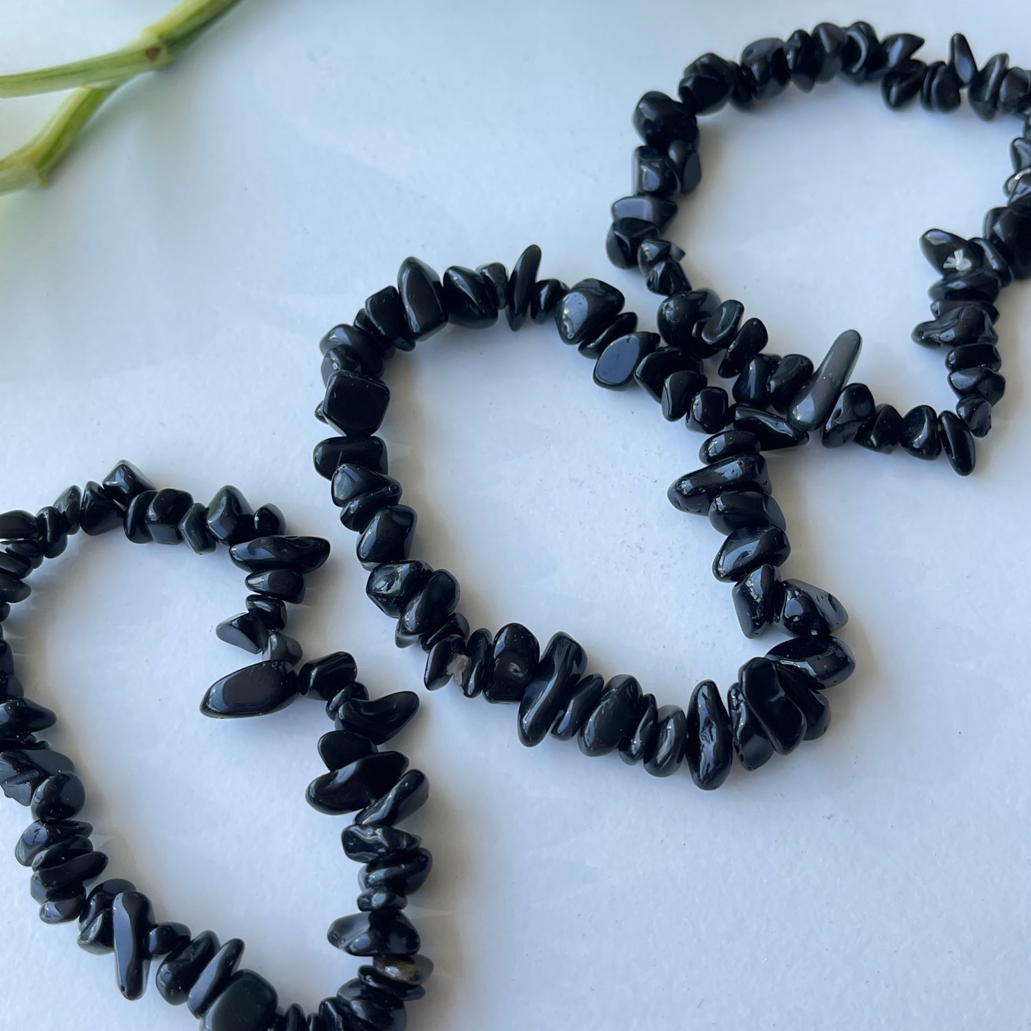 Black Obsidian Chip Bracelet