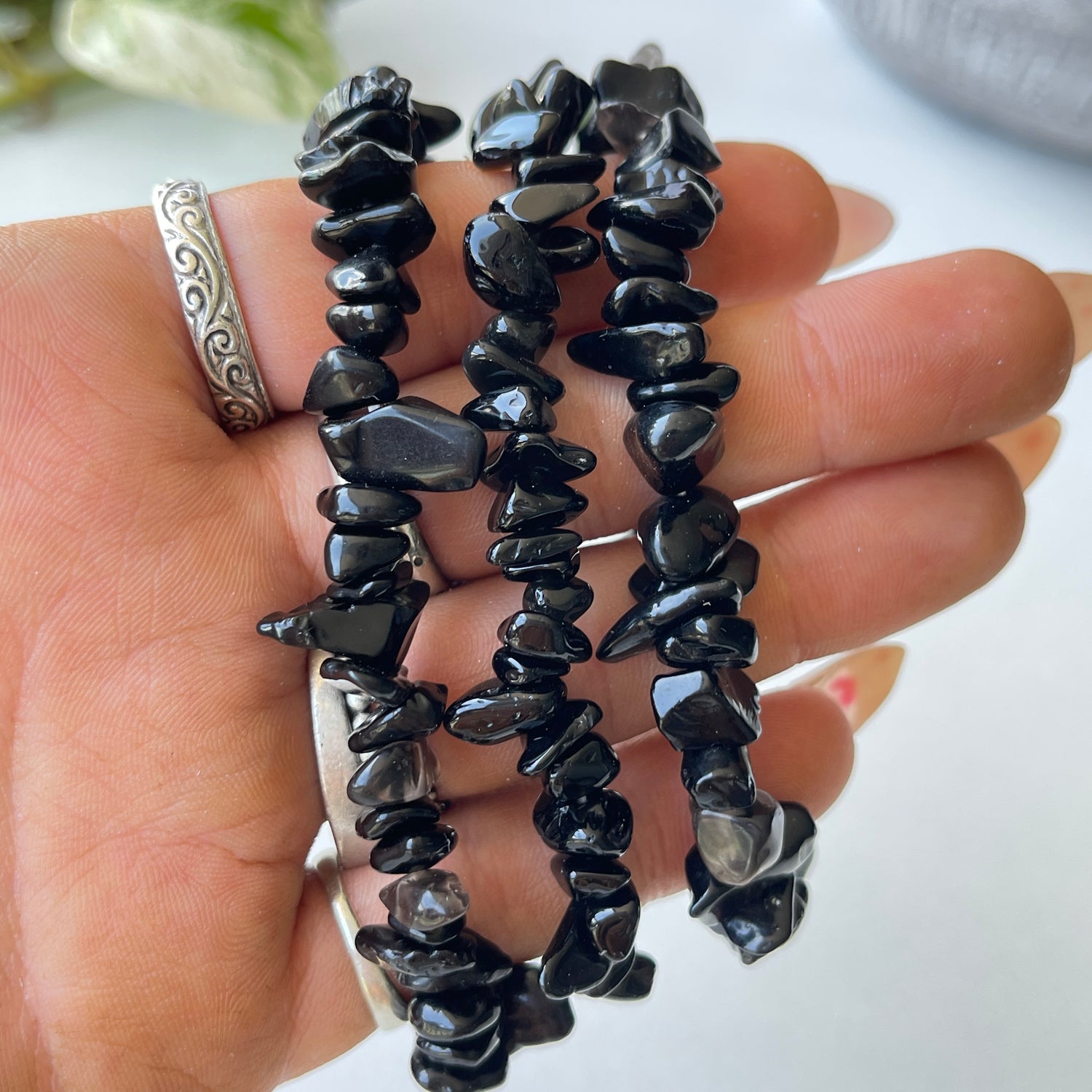 Black Tourmaline Chip Bracelet